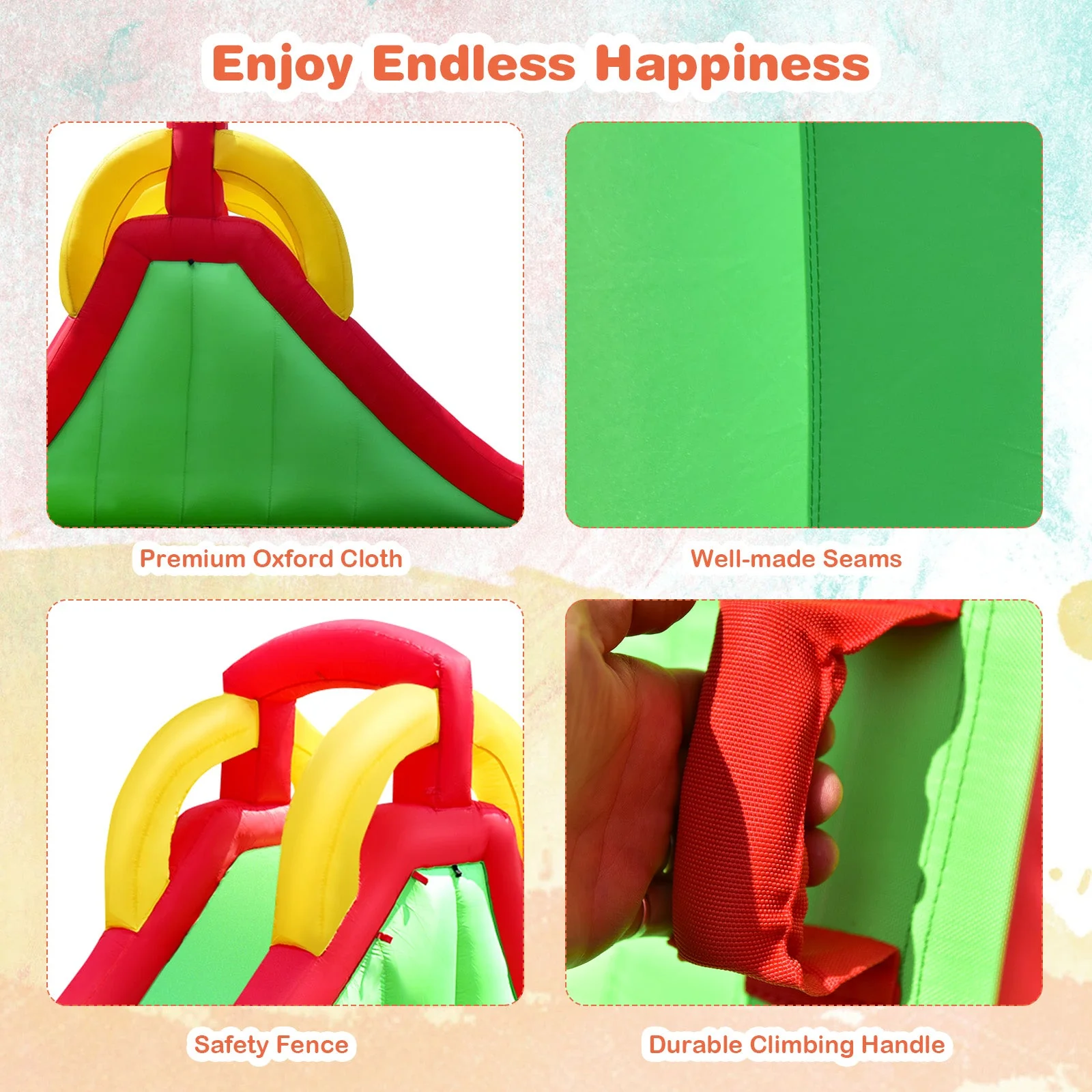 Inflatable Water Slide Bounce House with Climbing Wall and Jumper with 550W Blower - Image 8