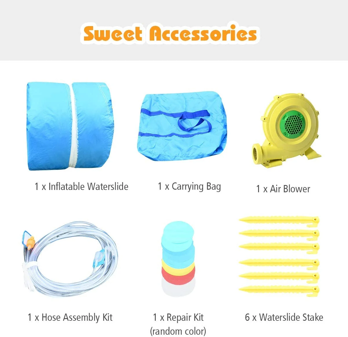 Inflatable Water Slide Bounce House with Water Cannon and 950W Blower - Image 7