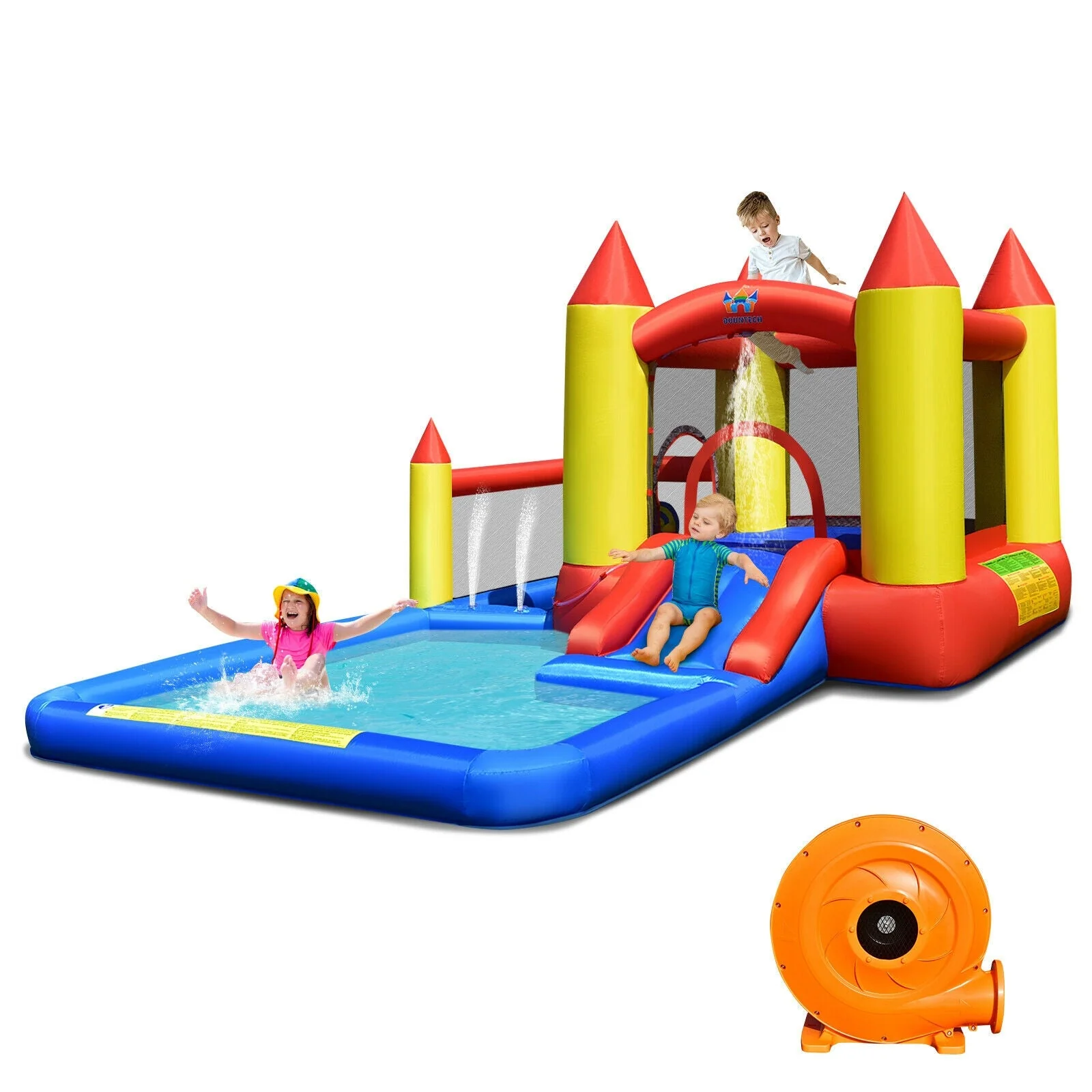 Inflatable Water Slide Castle Kids Bounce House with 480W Blower - Image 7