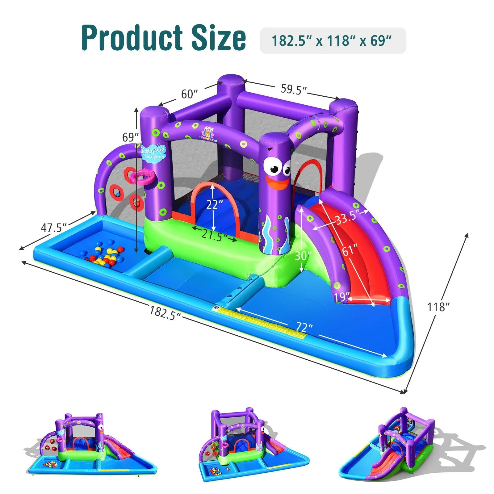 Inflatable Water Slide Castle without Blower - Image 4