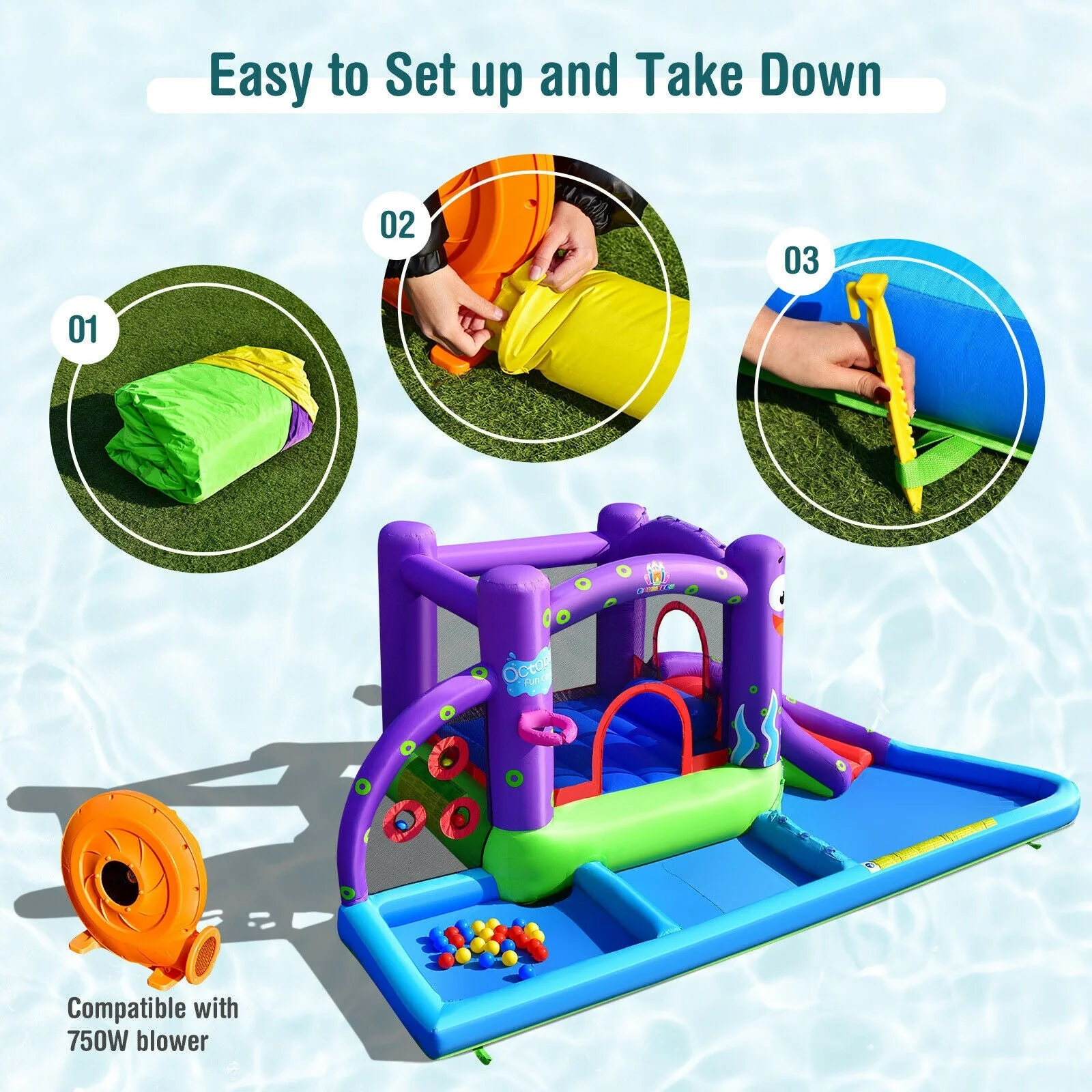 Inflatable Water Slide Castle without Blower - Image 6