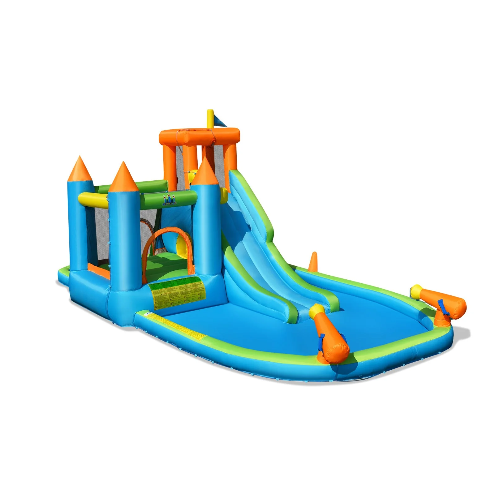 Inflatable Water Slide Kids Bounce House Splash Water Pool with 735W Blower - Image 3