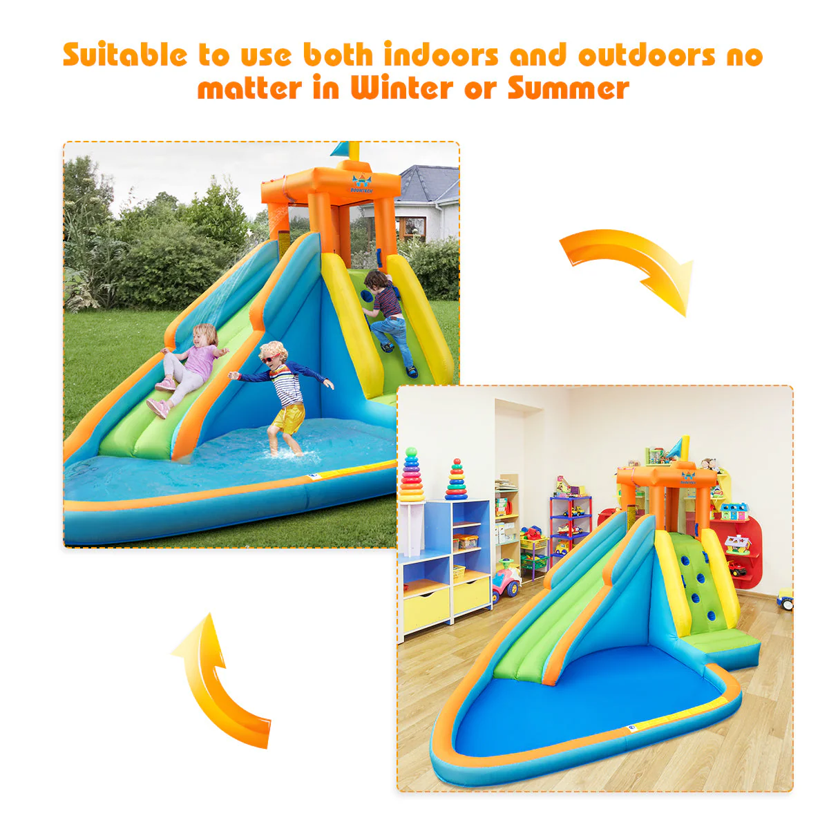 Inflatable Water Slide Kids Bounce House with 680W Blower - Image 7