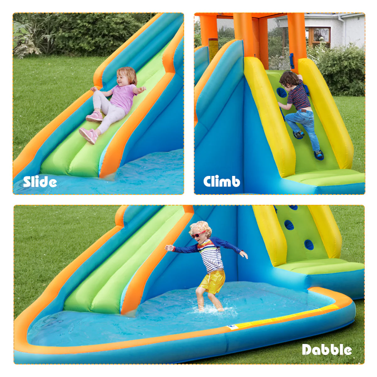 Inflatable Water Slide Kids Bounce House with 680W Blower - Image 8