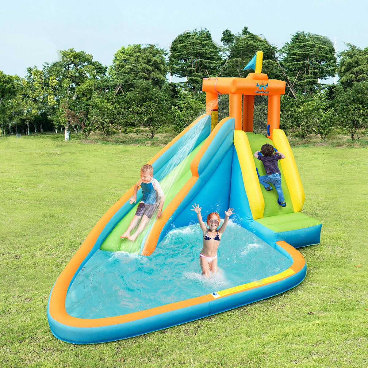 Inflatable Water Slide Kids Bounce House with 740W Blower - Image 6