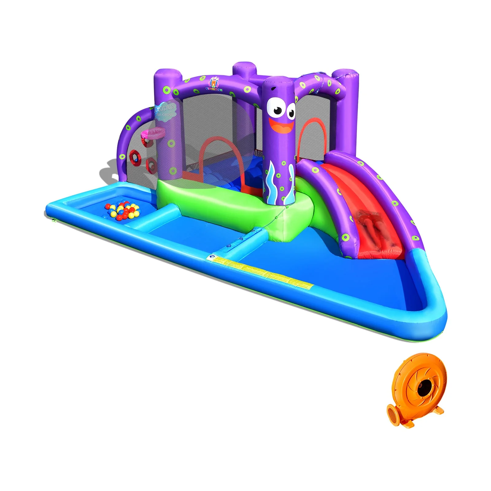 Inflatable Water Slide Park with Splash Pool and 750W Blower - Image 3