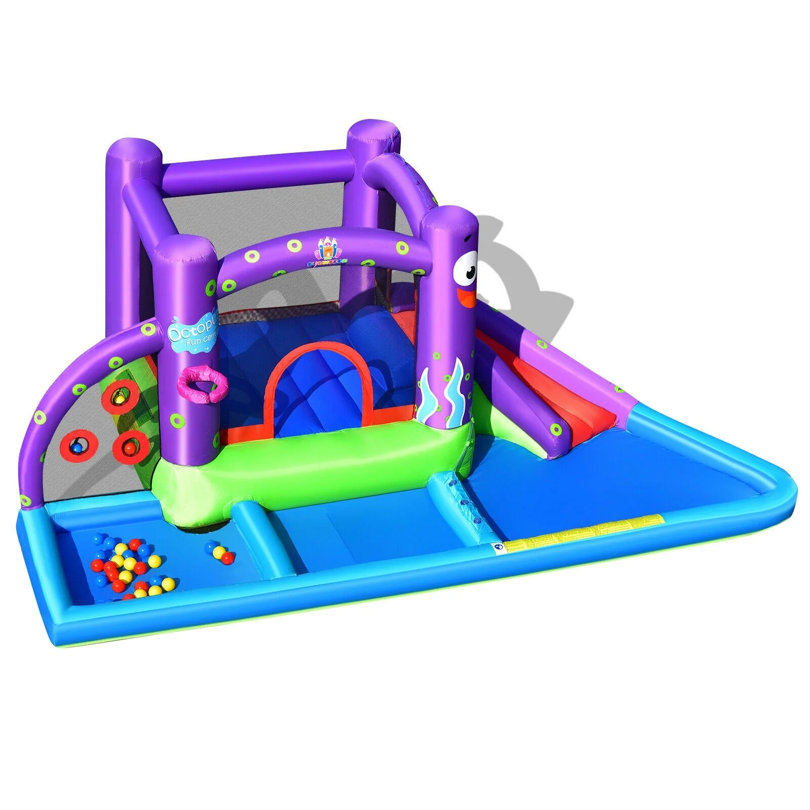 Inflatable Water Slide Park with Splash Pool and 750W Blower - Image 6