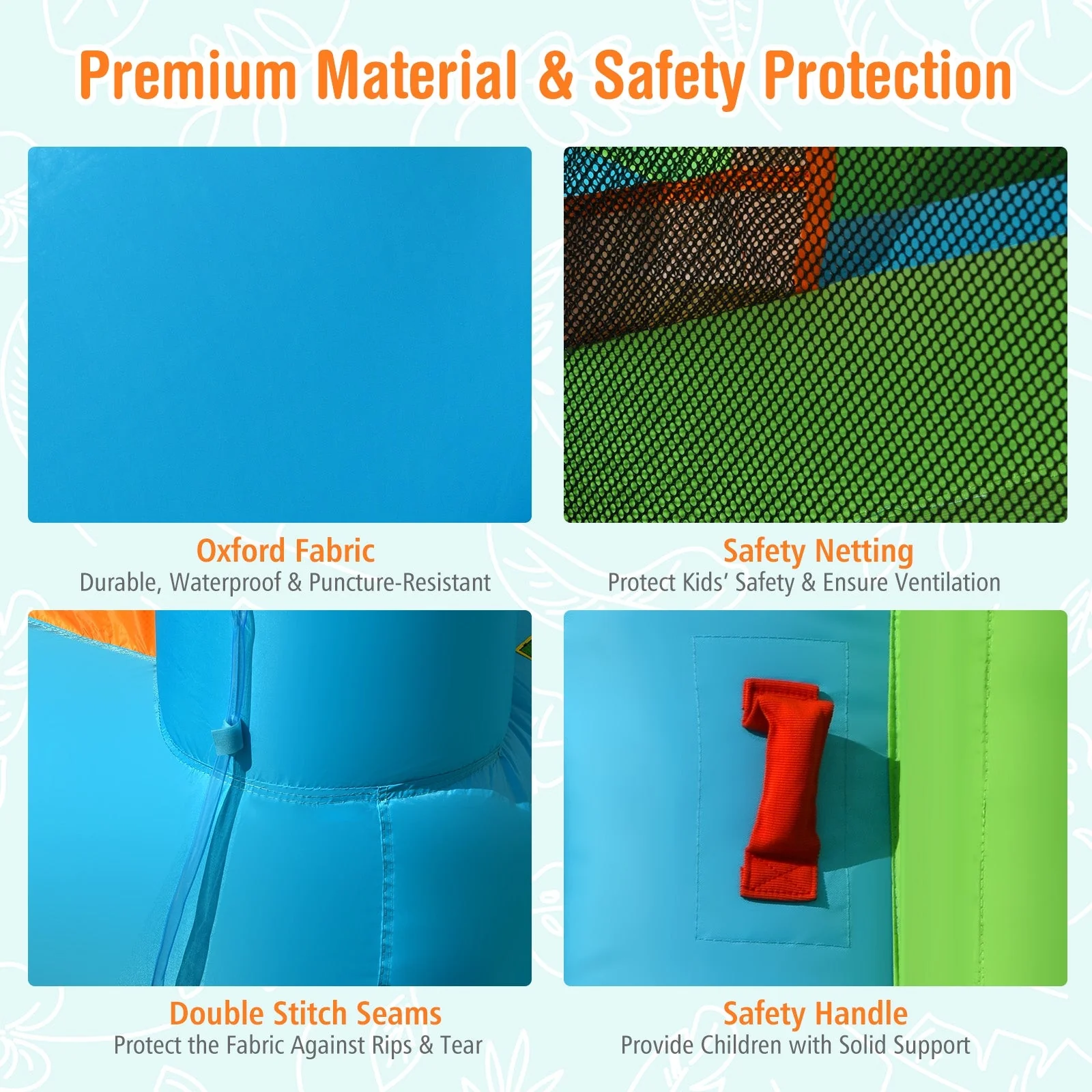 Inflatable Water Slide with Bounce House and Splash Pool without Blower for Kids - Image 8