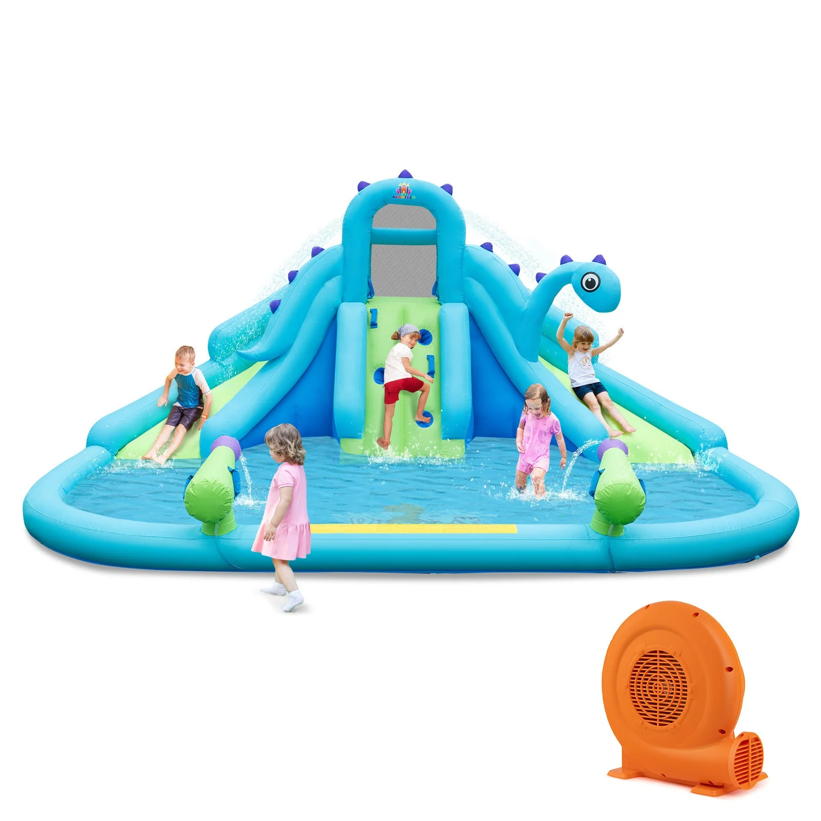 Inflatable Water Slide with Dual Slides and Large Splash Pool and Carry Bag (with 584W Blower) - Image 3