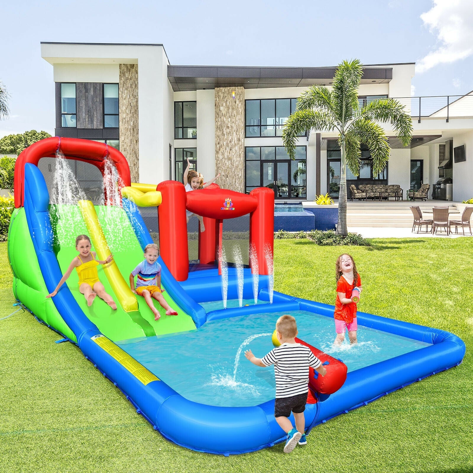 Inflatable Water Slide with Ocean Balls for Kids without Blower - Image 2