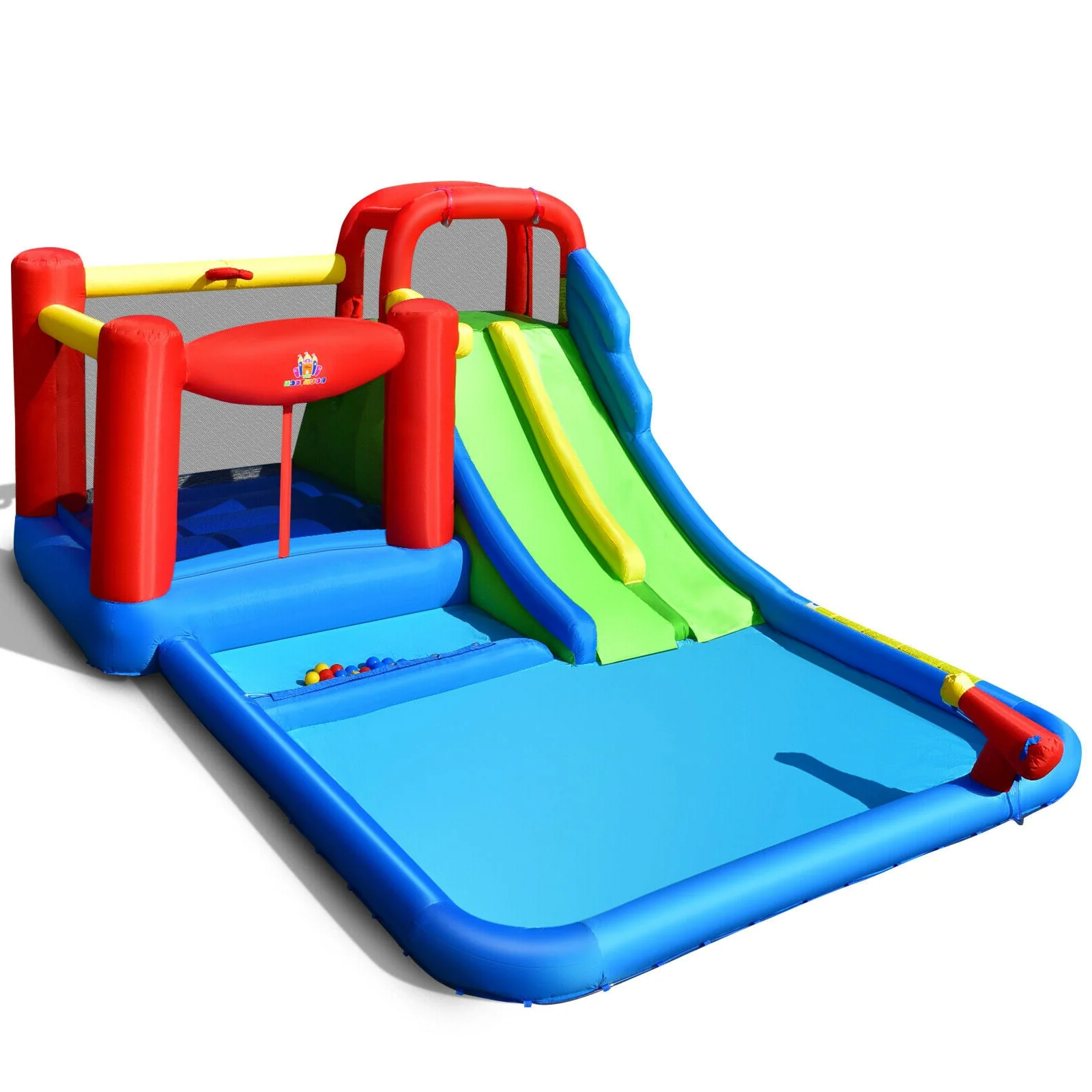 Inflatable Water Slide with Ocean Balls for Kids without Blower - Image 3