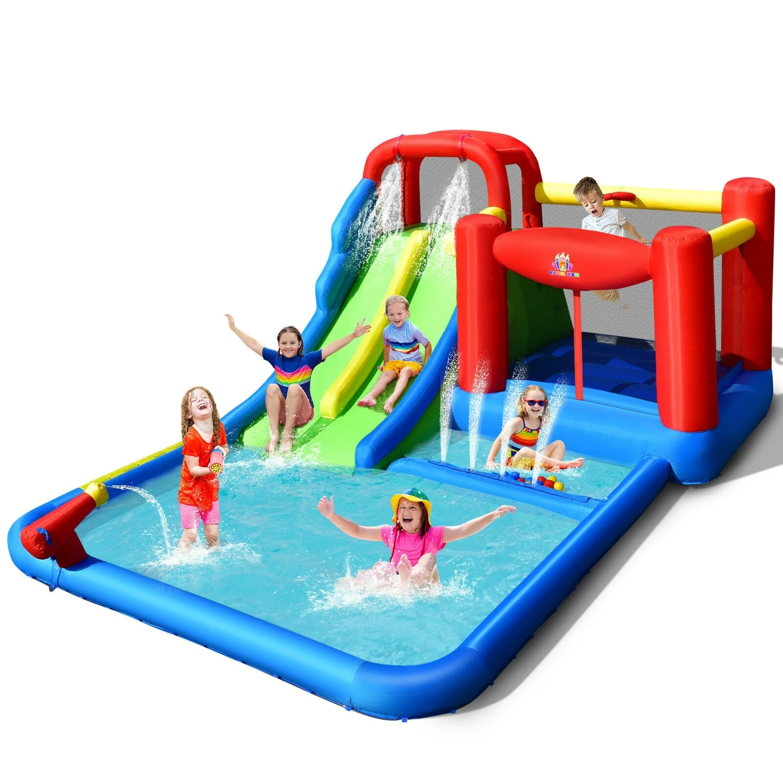 Inflatable Water Slide with Ocean Balls for Kids without Blower - Image 4