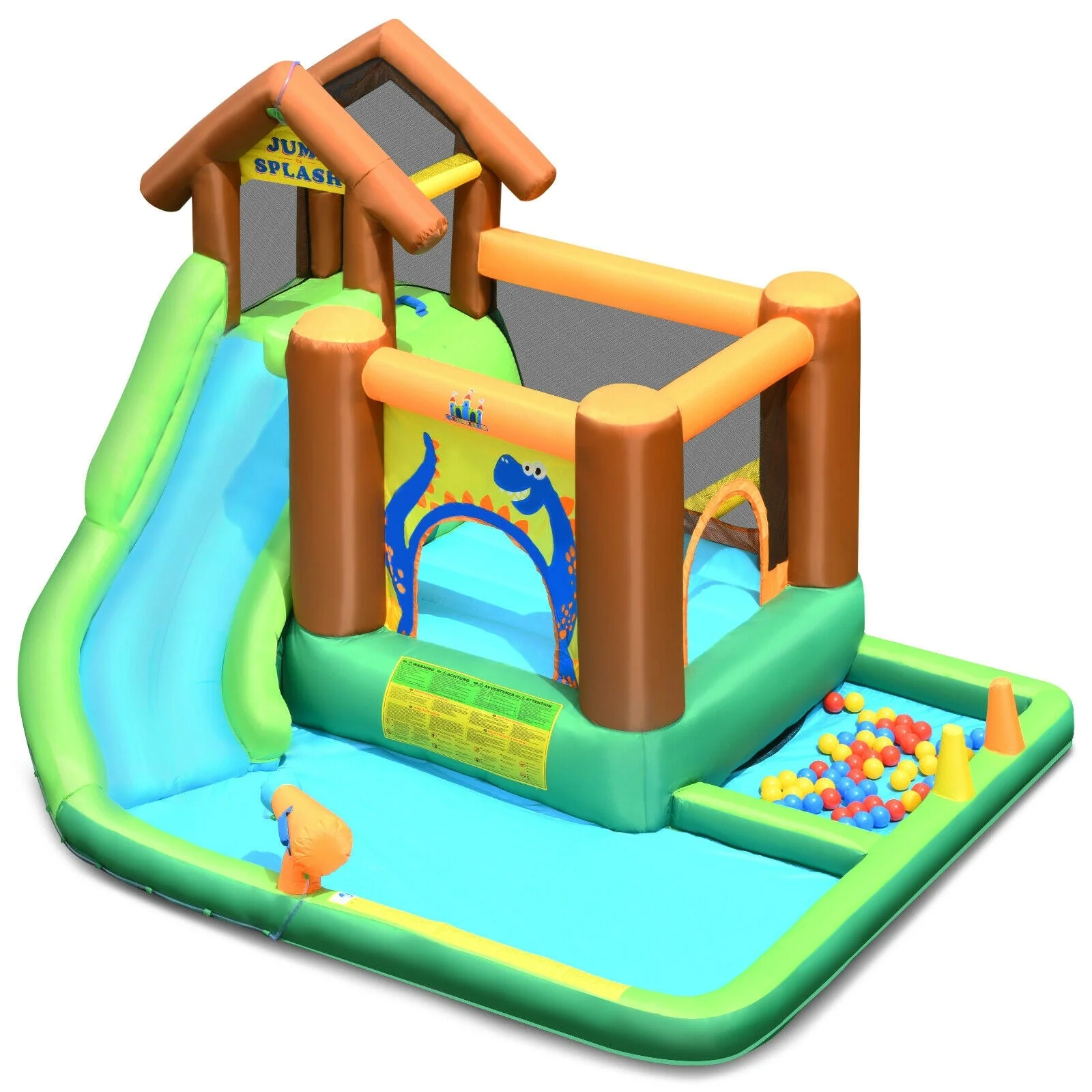 Inflatable Waterslide Bounce House Climbing Wall without Blower - Image 2