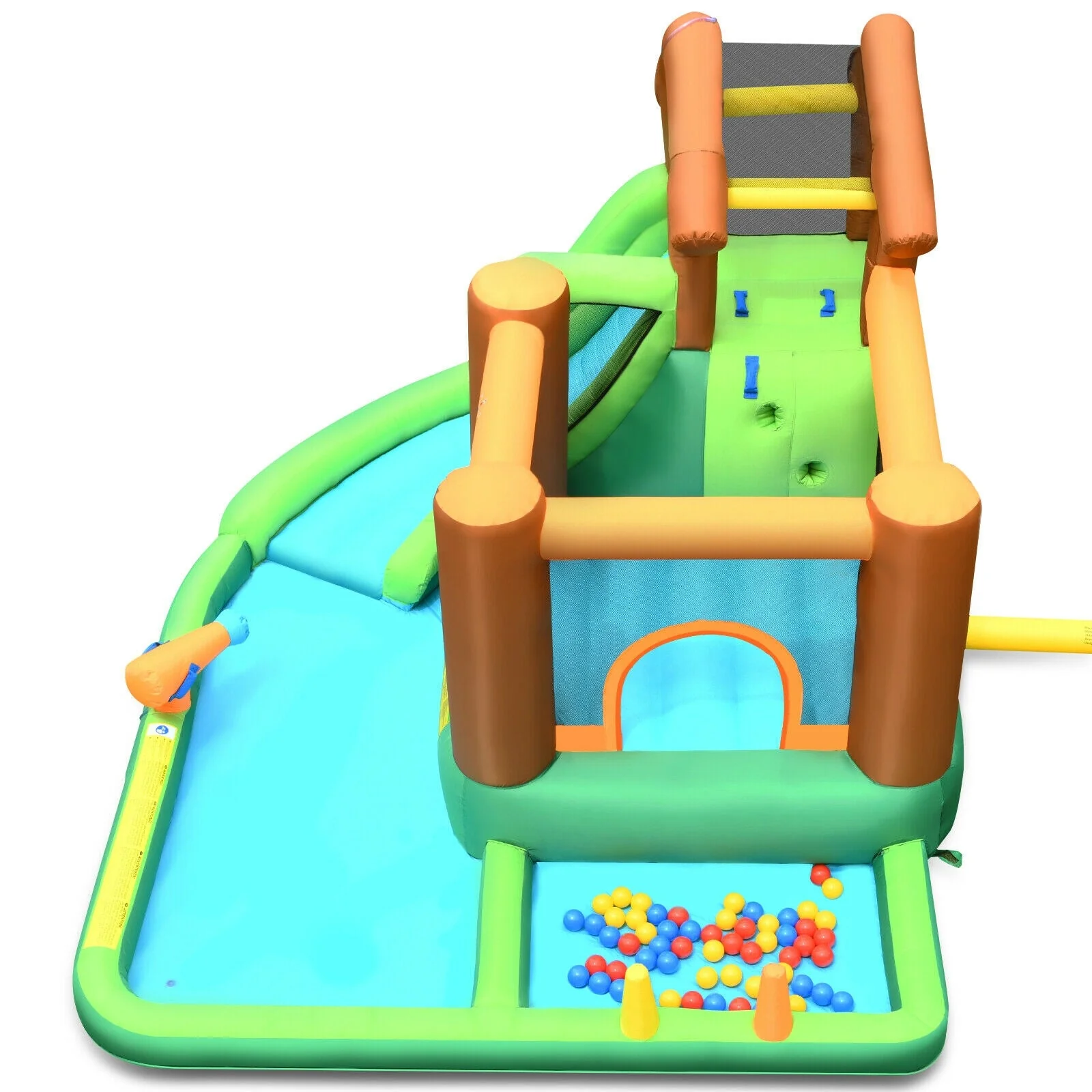 Inflatable Waterslide Bounce House Climbing Wall without Blower - Image 5