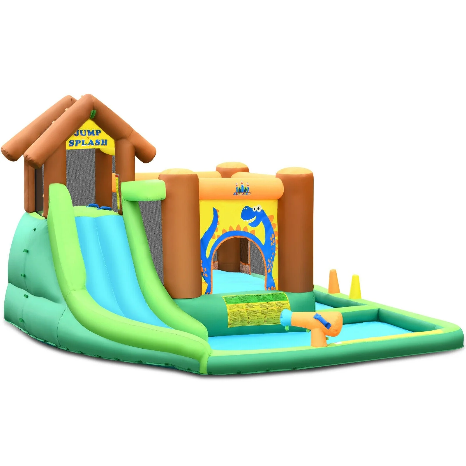 Inflatable Waterslide Bounce House Climbing Wall without Blower - Image 6
