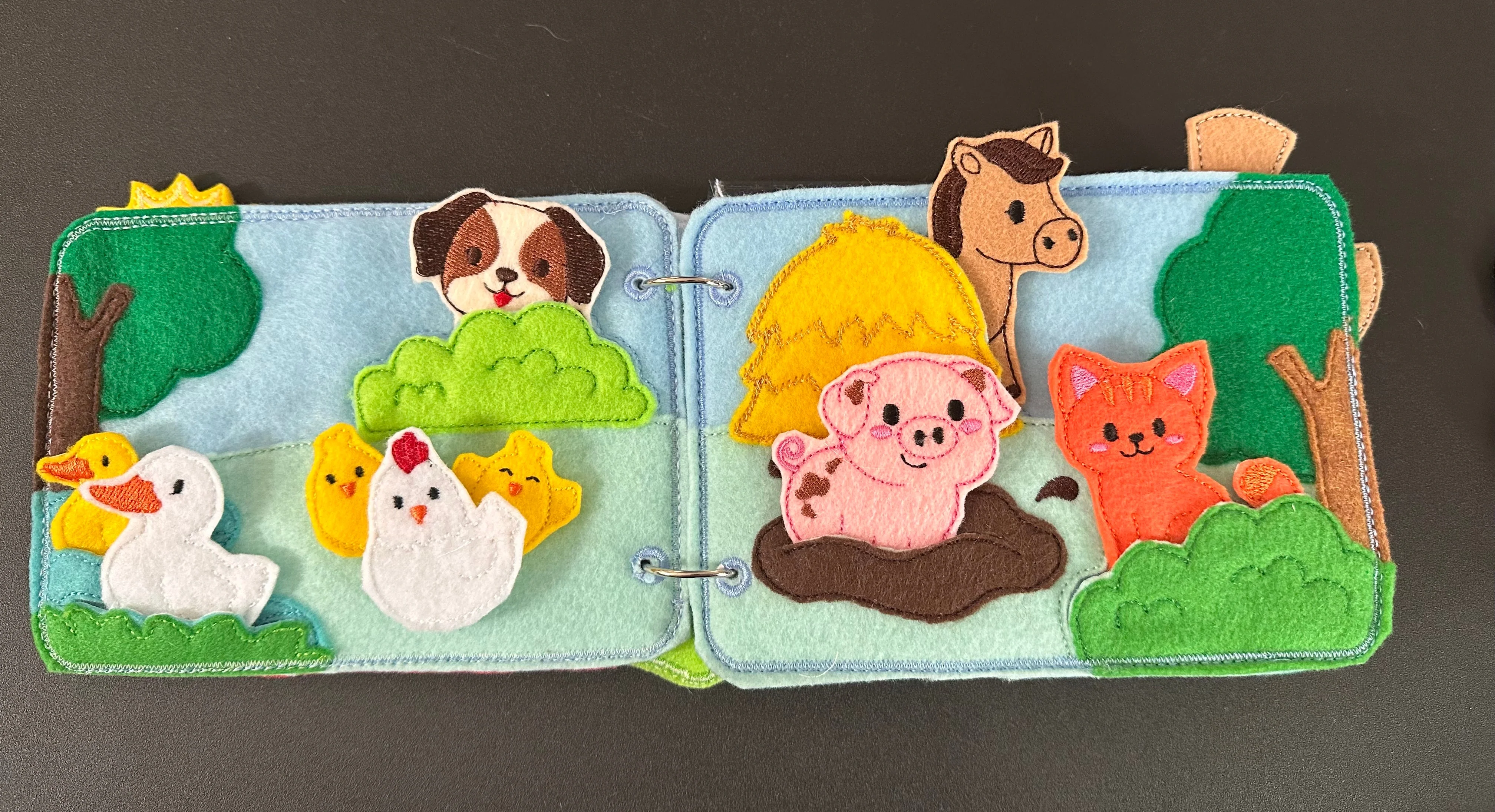 Interactive Farm Animal Quiet Book, Finger Puppet Activity Book for
Kids, Teacher Educational Tool - Image 3