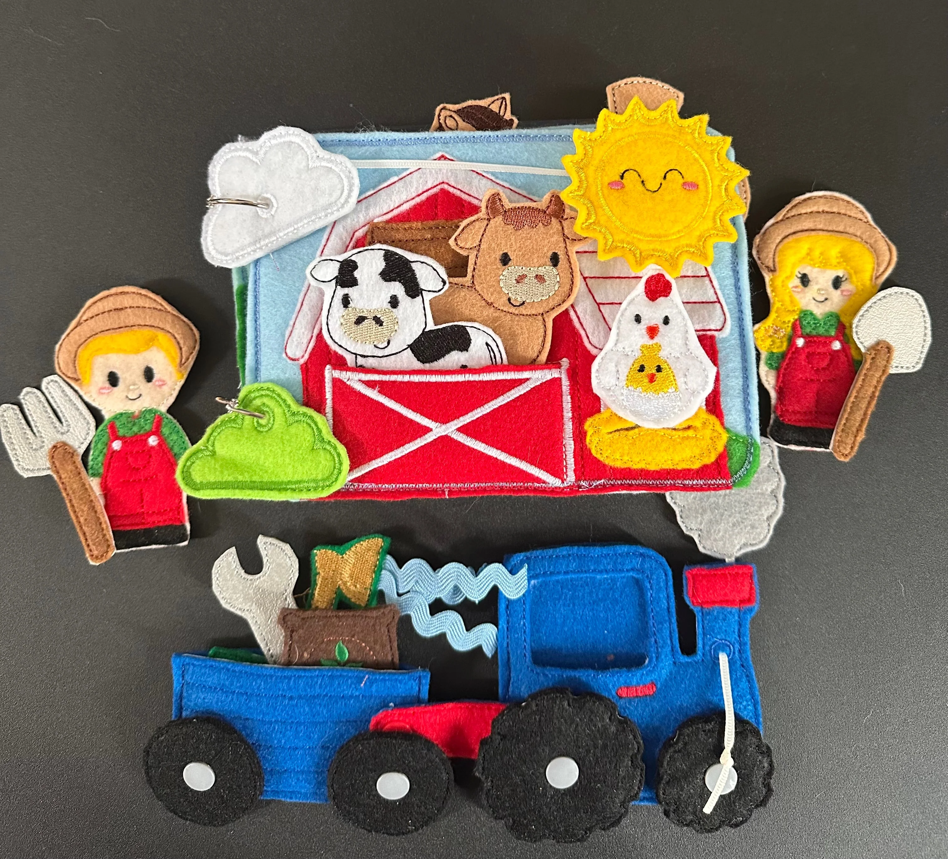 Interactive Farm Animal Quiet Book, Finger Puppet Activity Book for
Kids, Teacher Educational Tool - Image 5