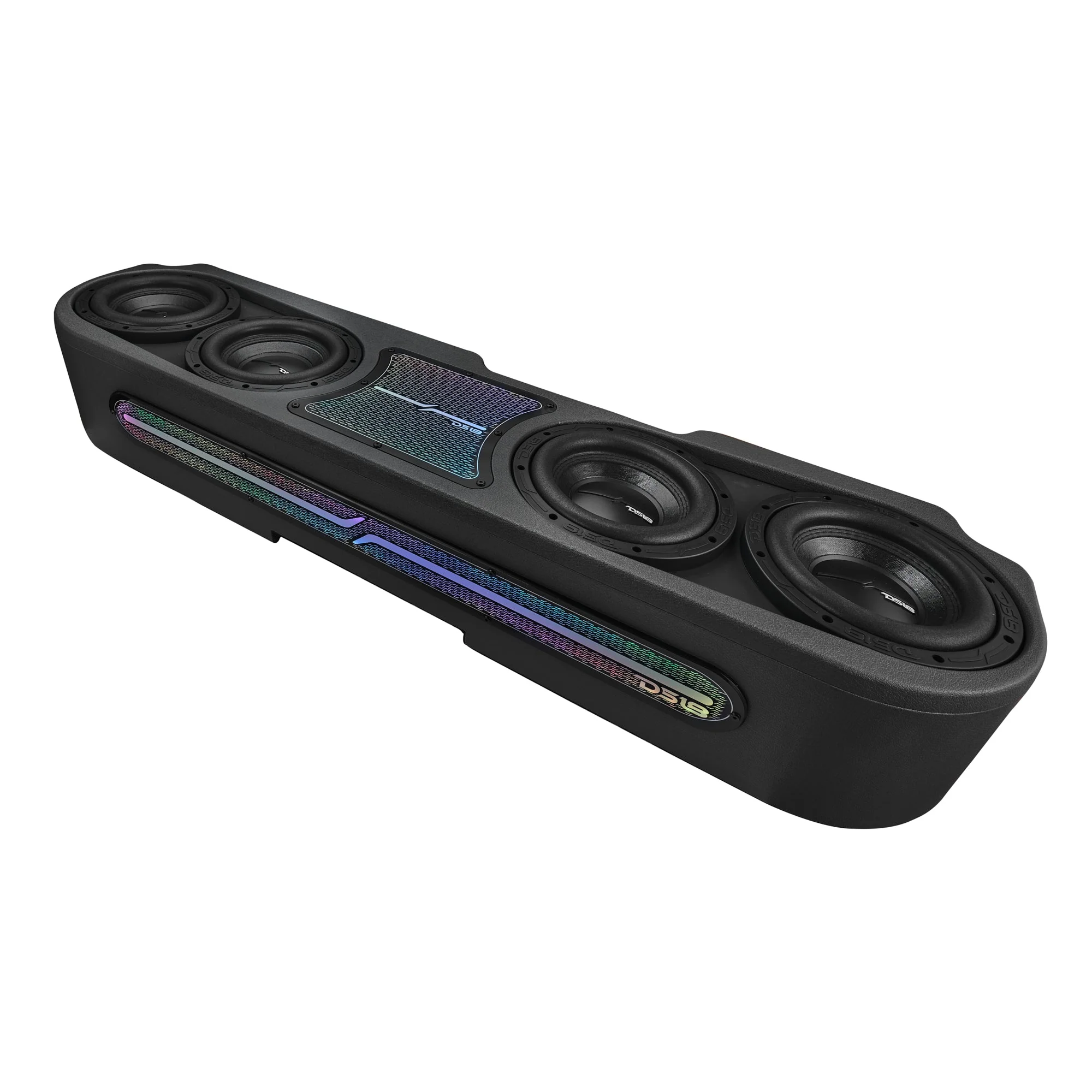 Jeep JT Gladiator Loaded Under Rear Seat Subwoofer Enclosure with 4 X 8" ZR8.2D, Leather Wrapped and Digital LED Lights | 1800 Watts RMS @ 1-Ohm - Image 4