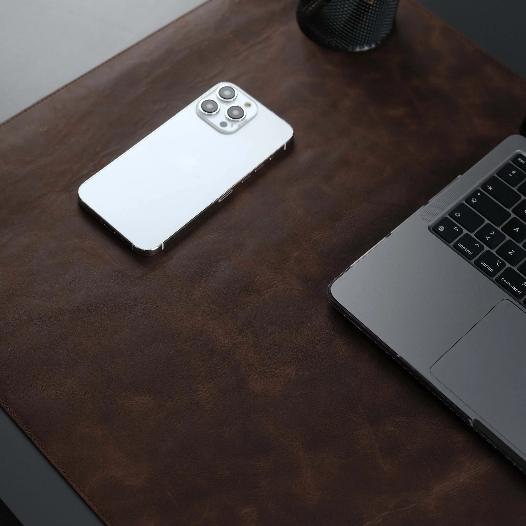 Jersey Dark Brown Leather Desk Pad for Office and Home - Image 4