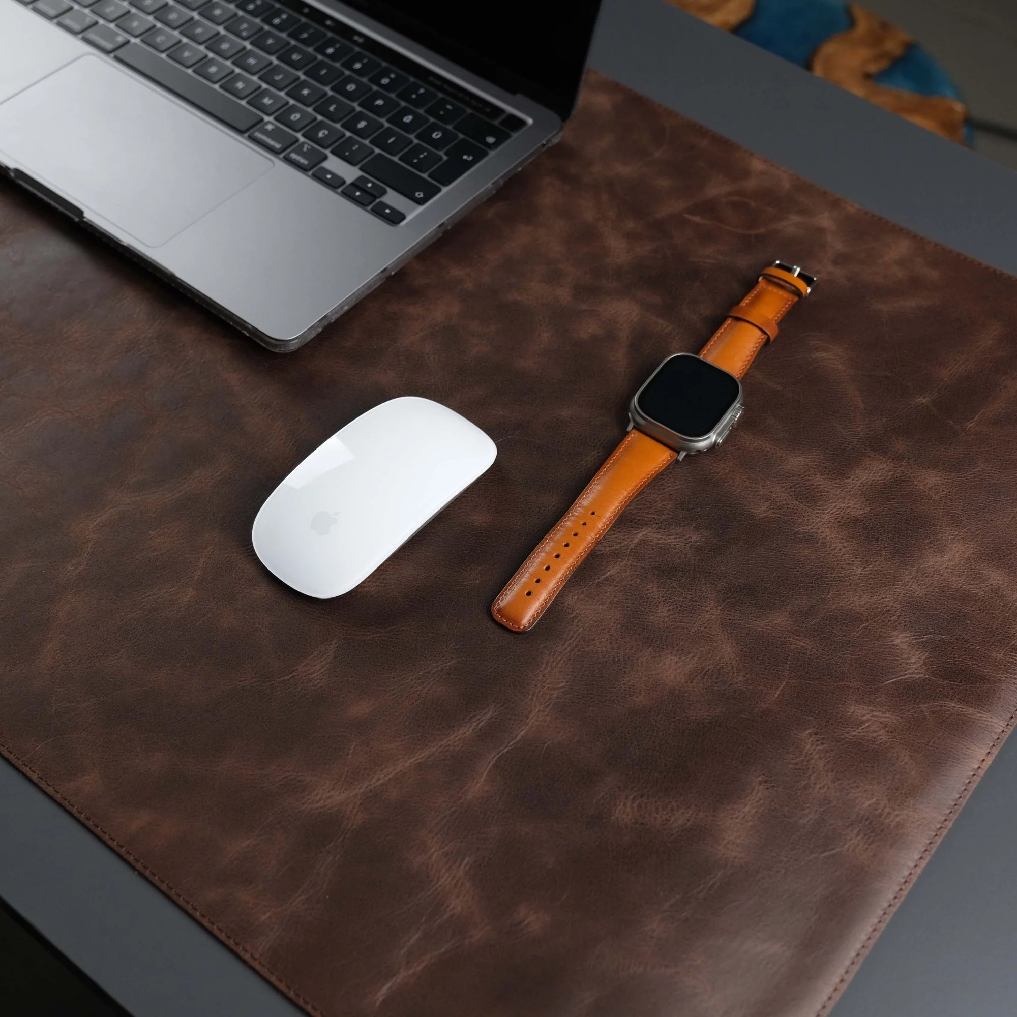 Jersey Dark Brown Leather Desk Pad for Office and Home - Image 5