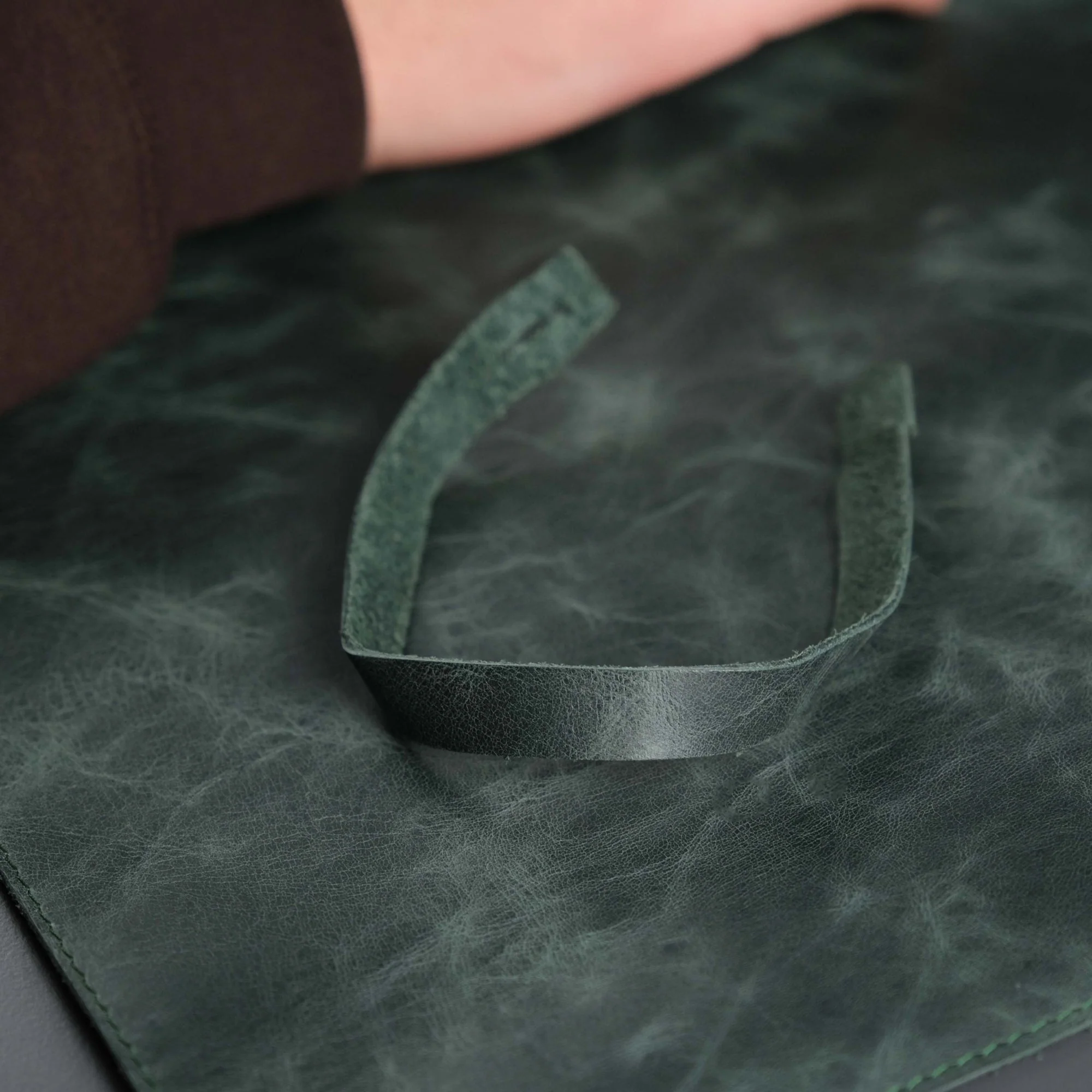 Jersey Dark Green Leather Desk Pad for Office and Home - Image 9