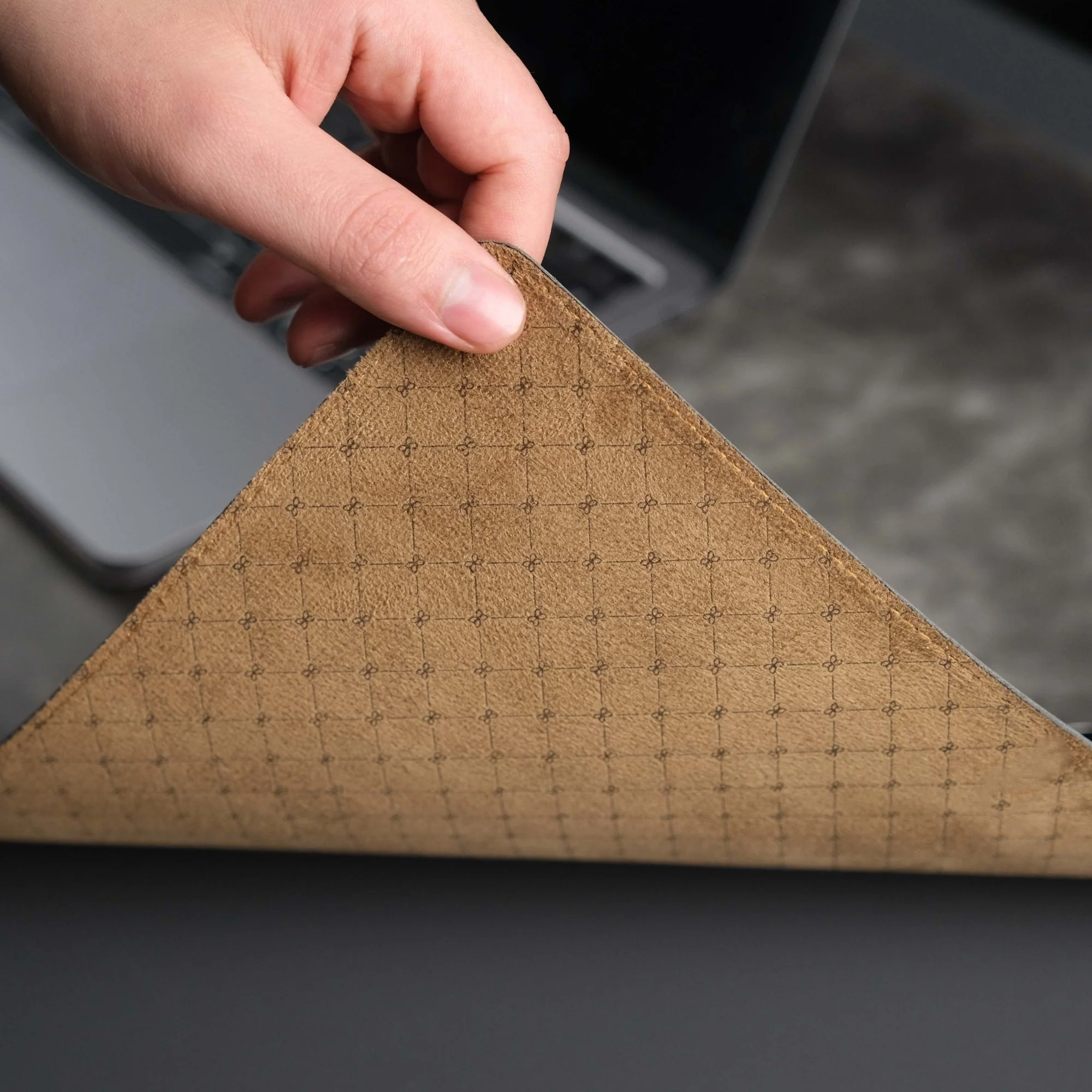 Jersey Grey Leather Desk Pad for Office and Home - Image 3