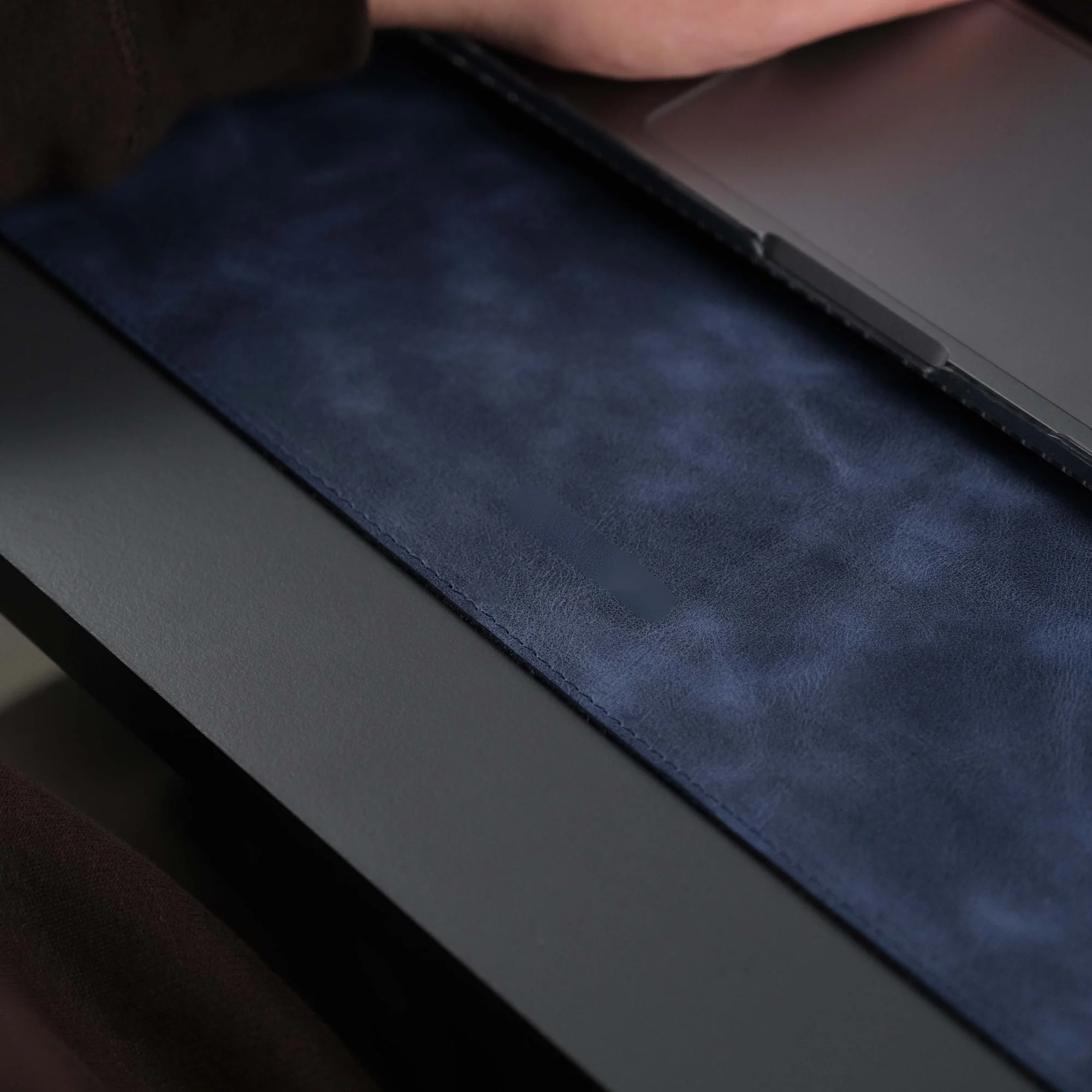 Jersey Navy Blue Leather Desk Pad for Office and Home - Image 7