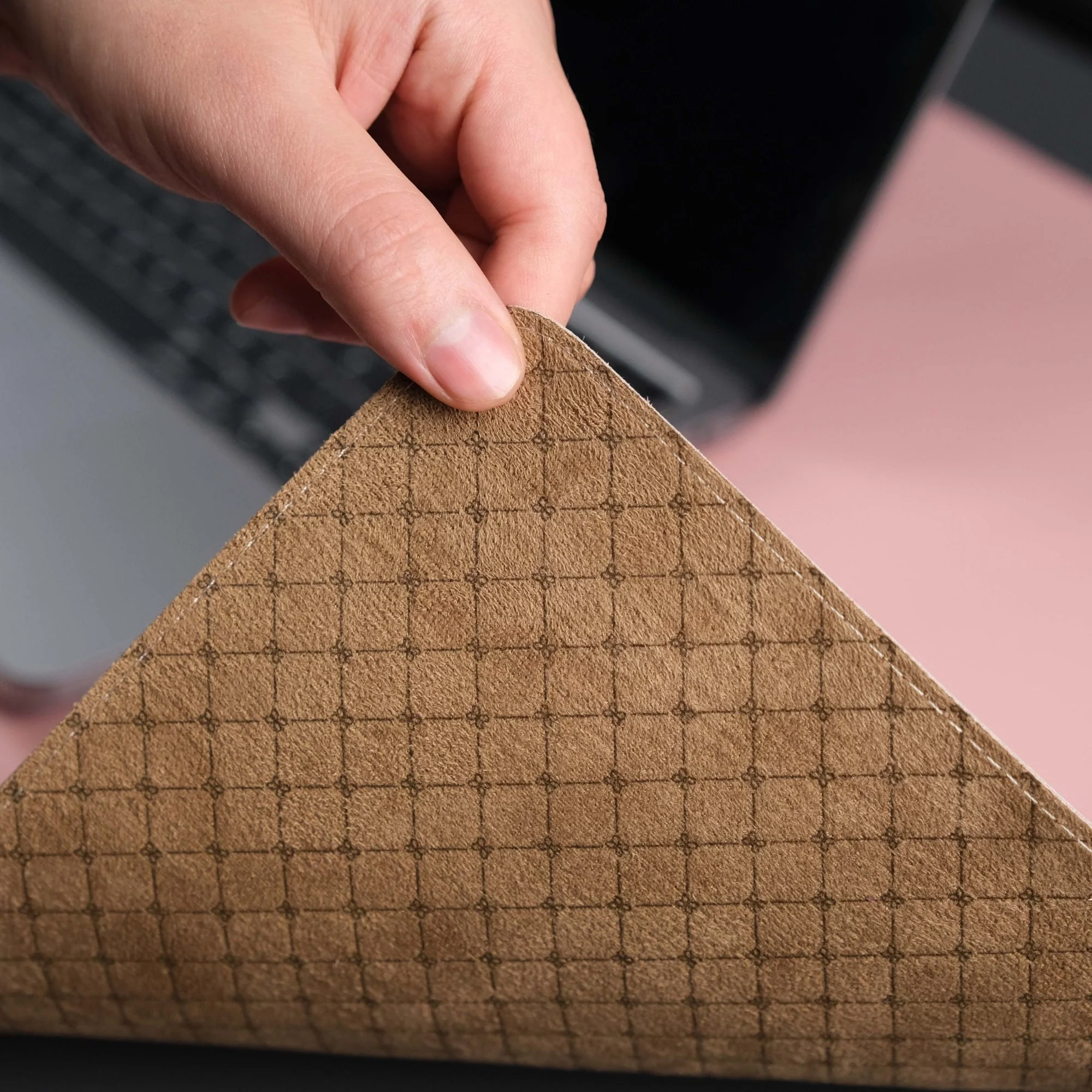 Jersey Pink Leather Desk Pad for Office and Home - Image 3