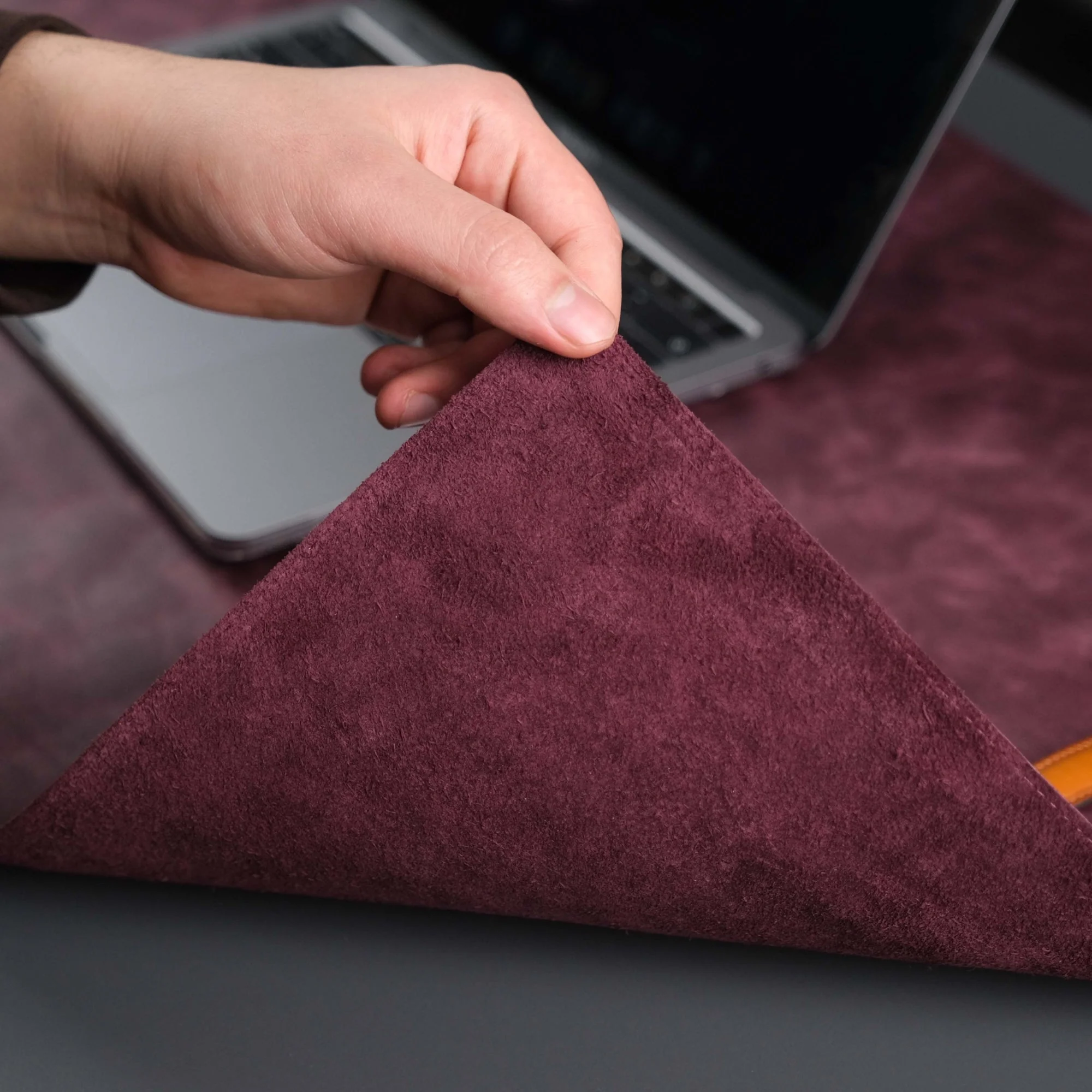 Jersey Purple Leather Desk Pad for Office and Home - Image 3