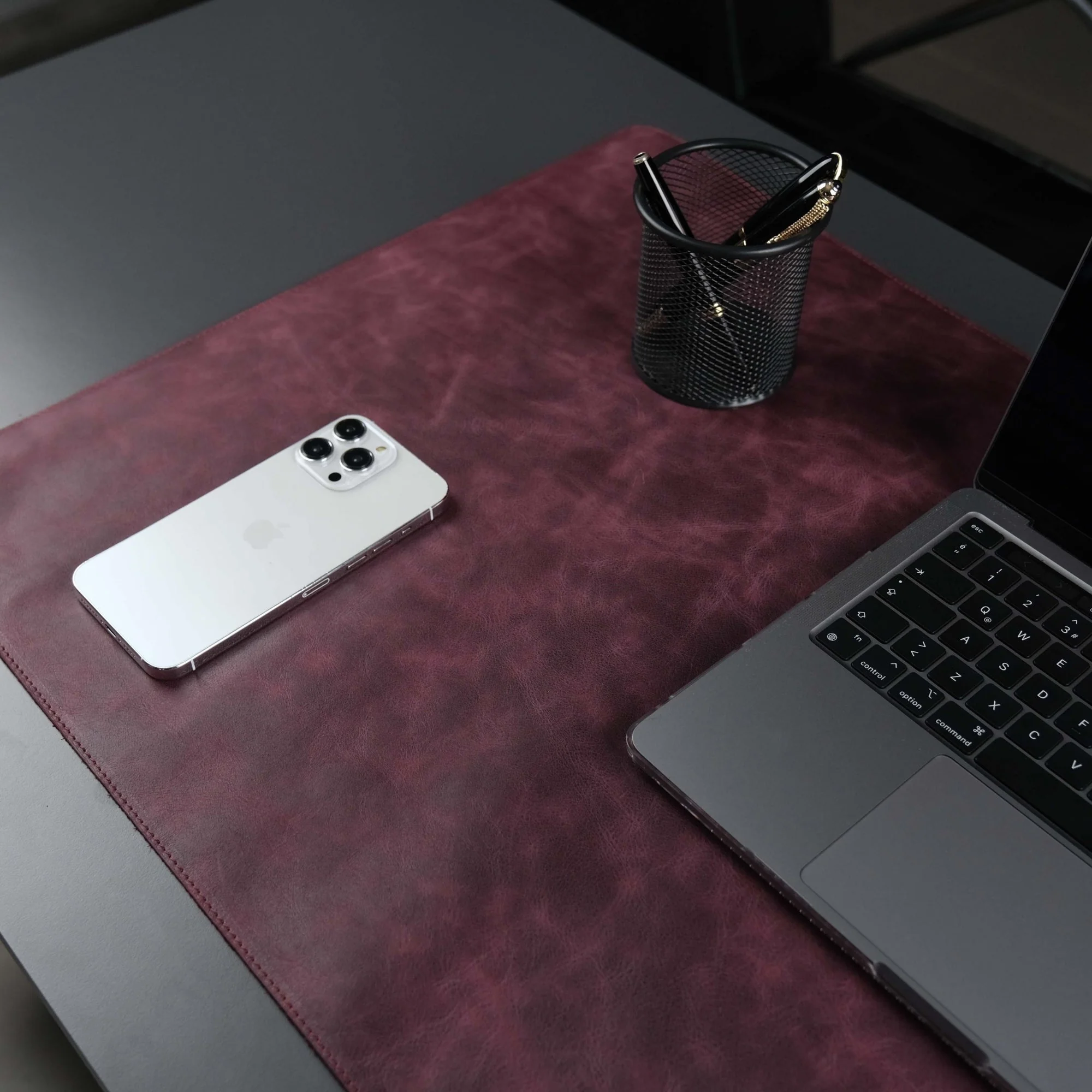 Jersey Purple Leather Desk Pad for Office and Home - Image 4