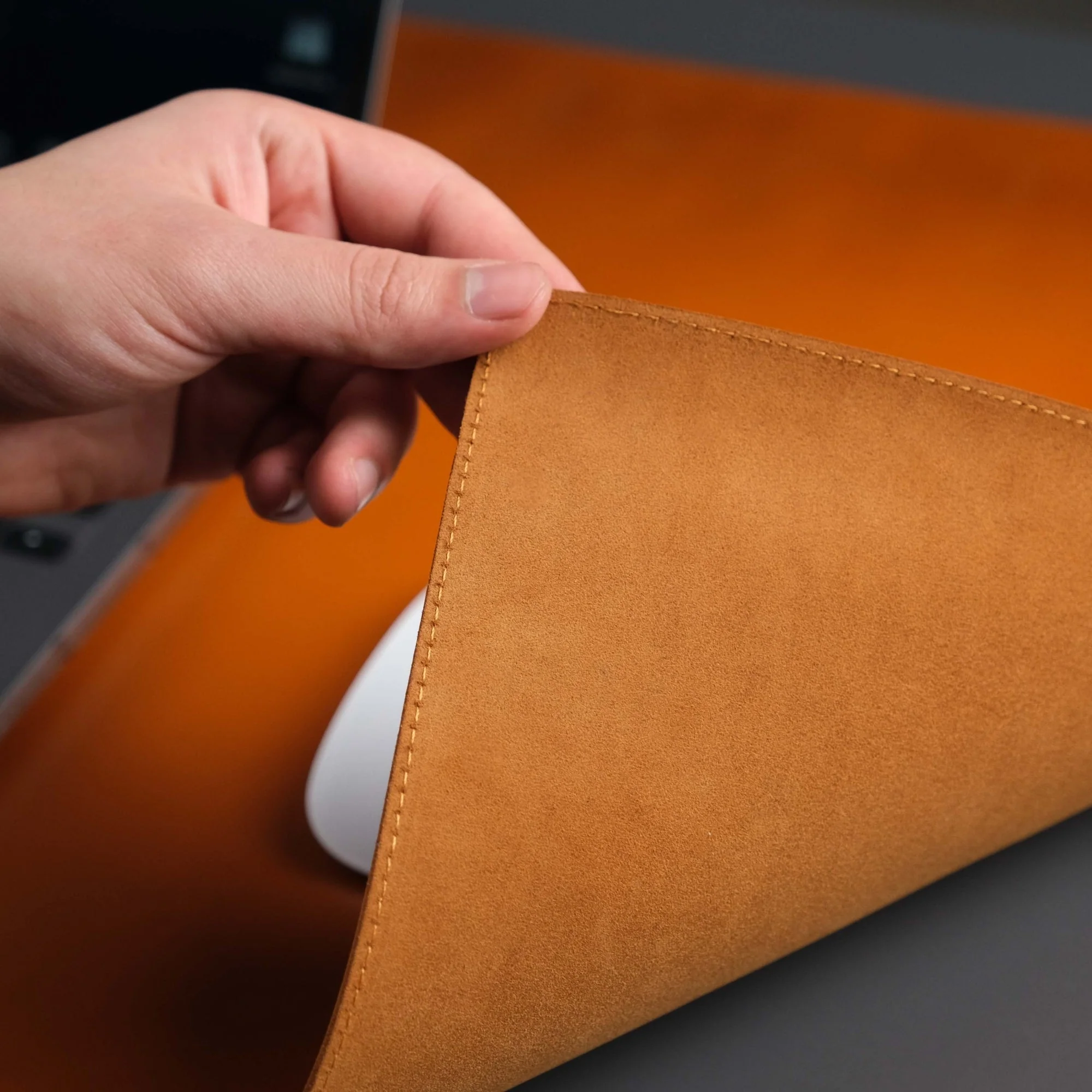 Jersey Tan Leather Desk Pad for Office and Home - Image 4