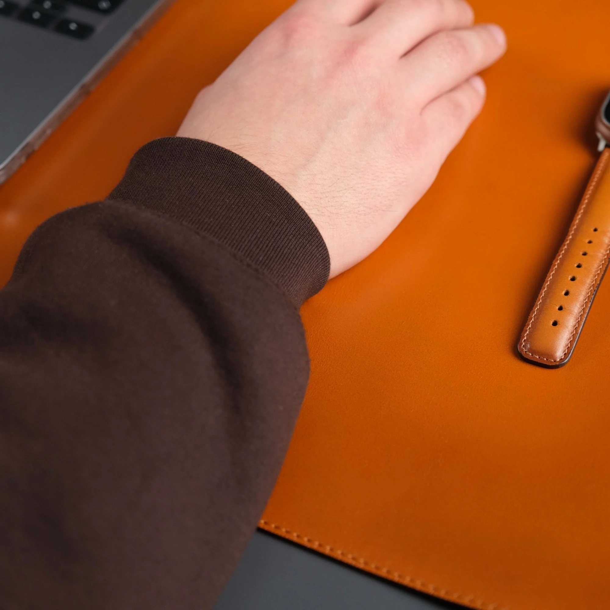 Jersey Tan Leather Desk Pad for Office and Home - Image 7
