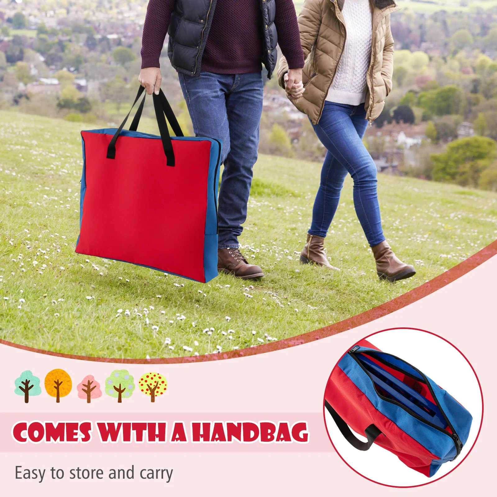 Jumbo 4-to-Score Connect Game Set with Carrying Bag and 42 Coins-Red - Image 8