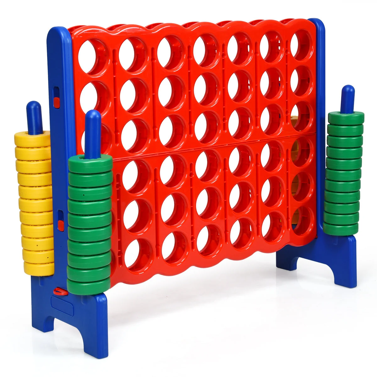 Jumbo 4-to-Score Giant Game Set with 42 Jumbo Rings and Quick-Release Slider-Blue - Image 3