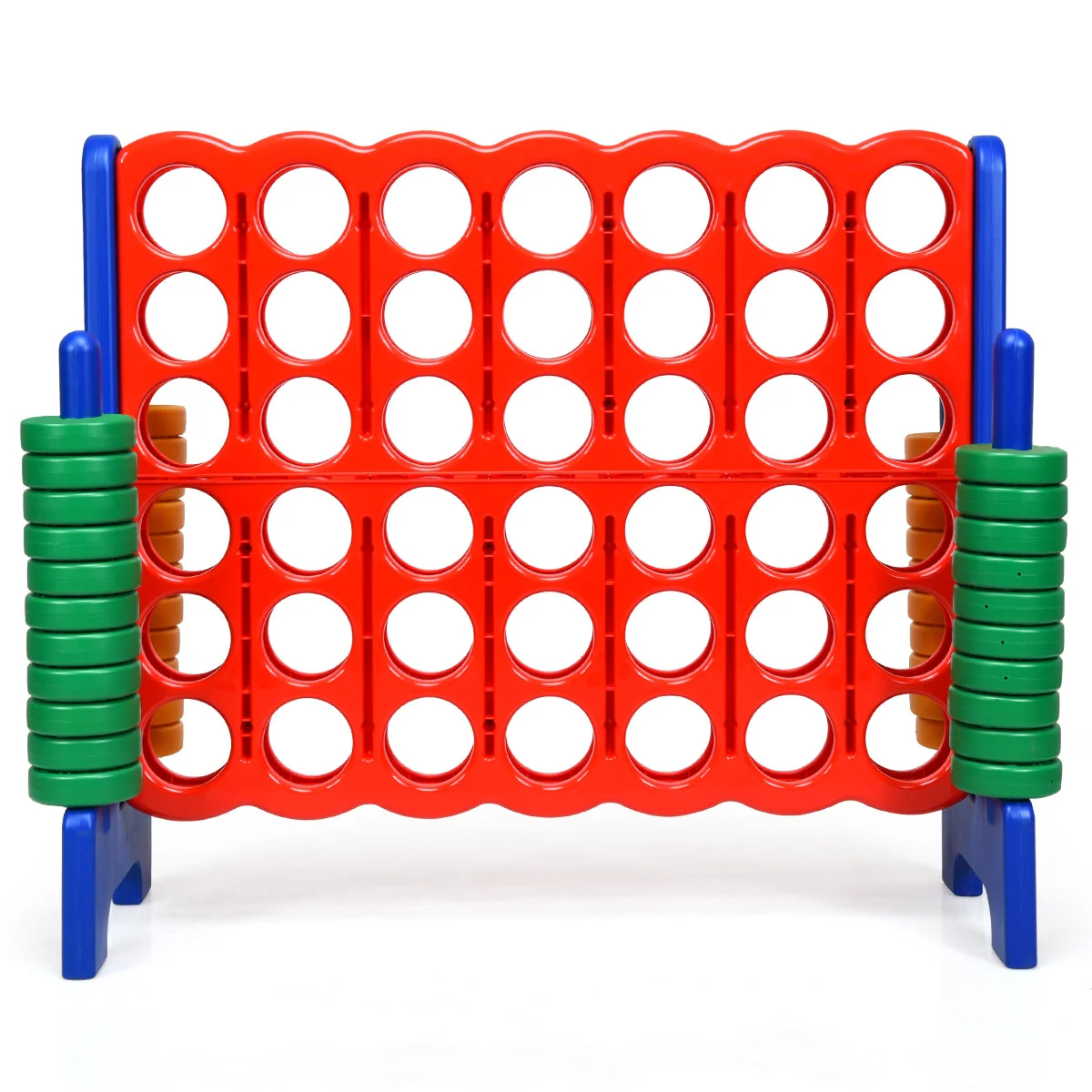 Jumbo 4-to-Score Giant Game Set with 42 Jumbo Rings and Quick-Release Slider-Blue - Image 4