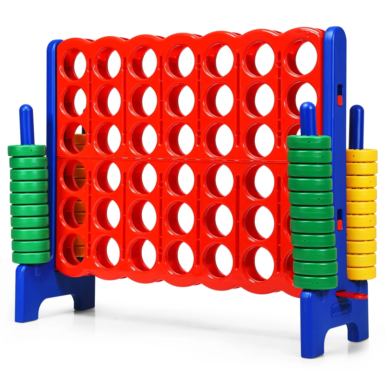 Jumbo 4-to-Score Giant Game Set with 42 Jumbo Rings and Quick-Release Slider-Blue - Image 6