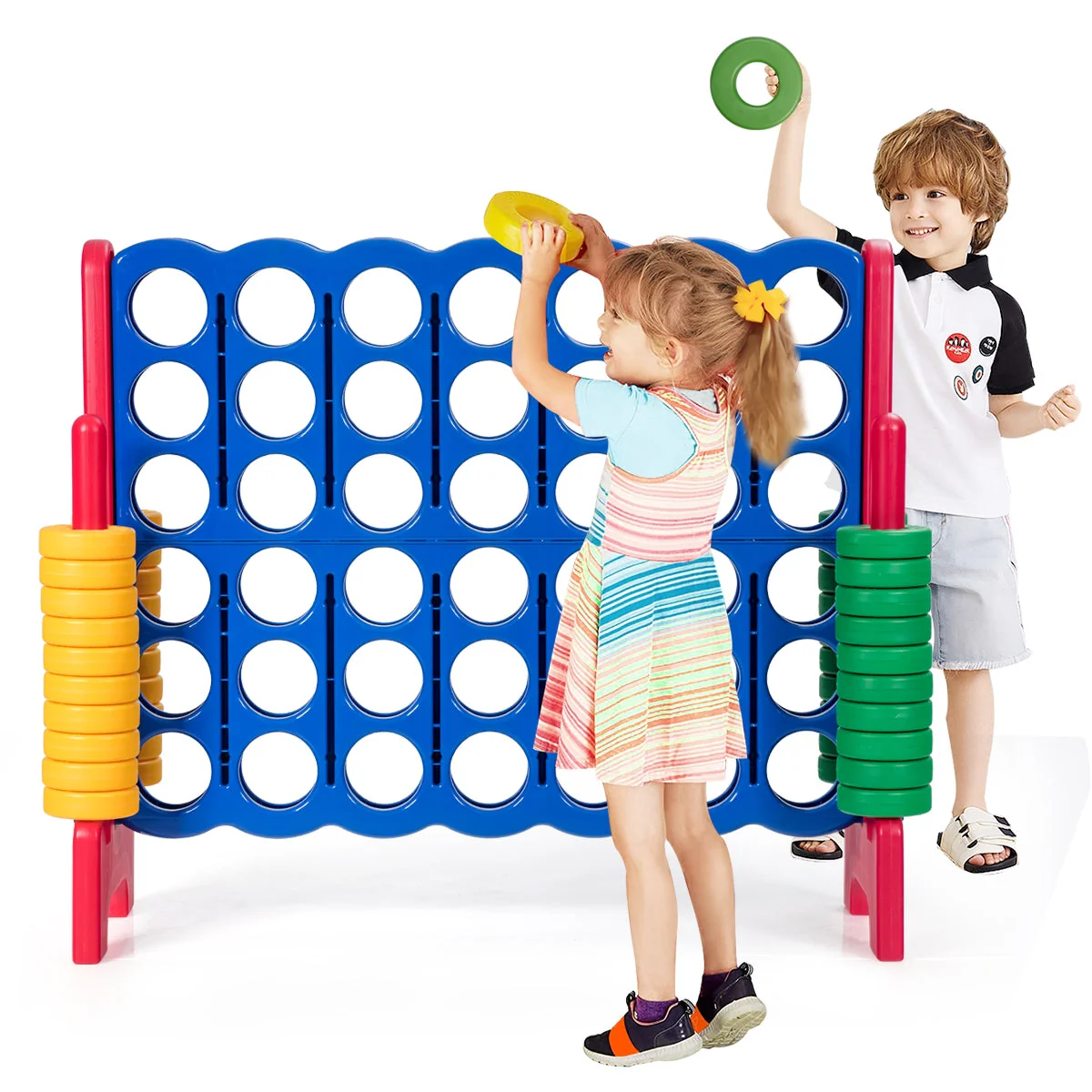 Jumbo 4-to-Score Giant Game Set with 42 Jumbo Rings and Quick-Release Slider-Red - Image 8