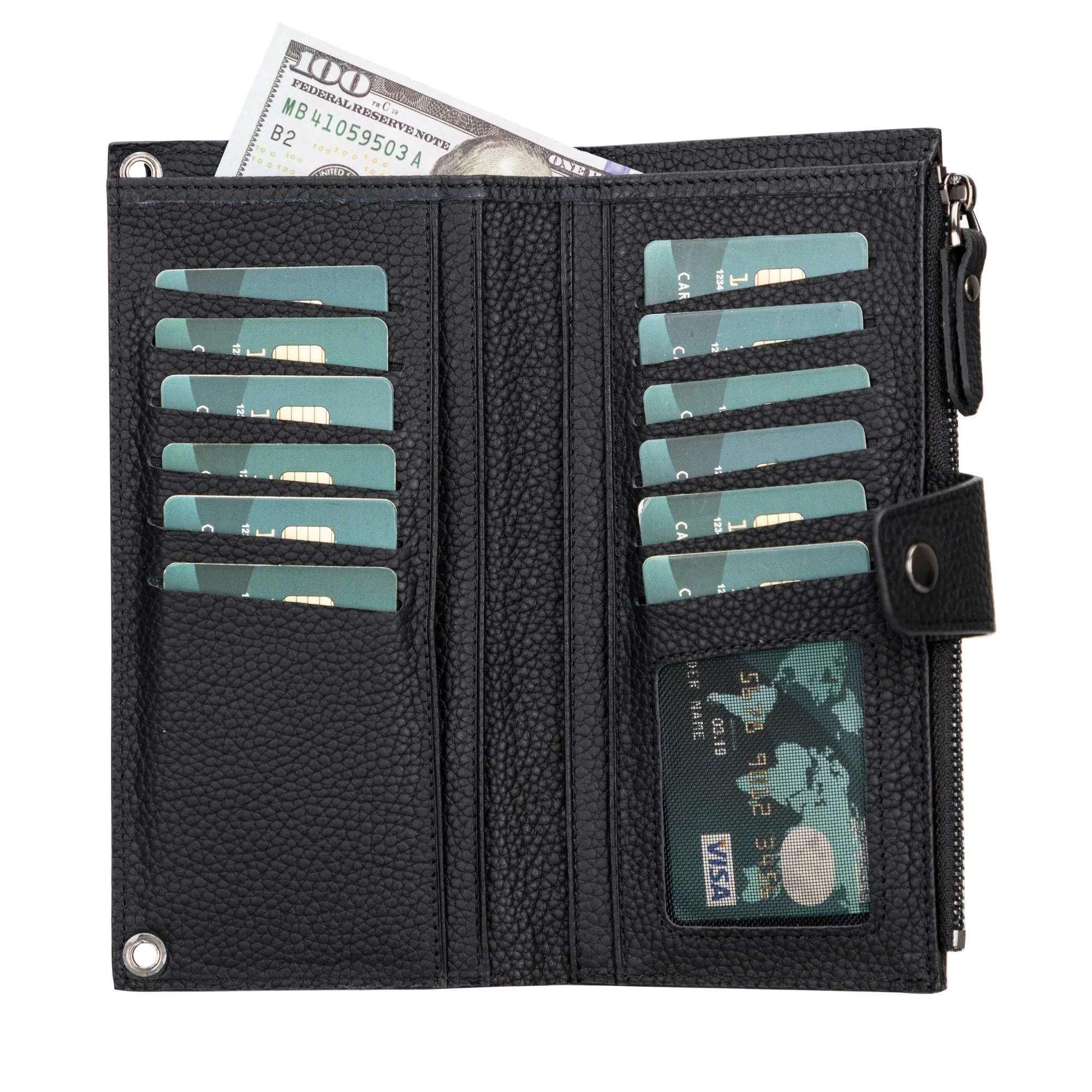 Kaycee Leather Women's Cell Phone Wallet with Strap - Image 10