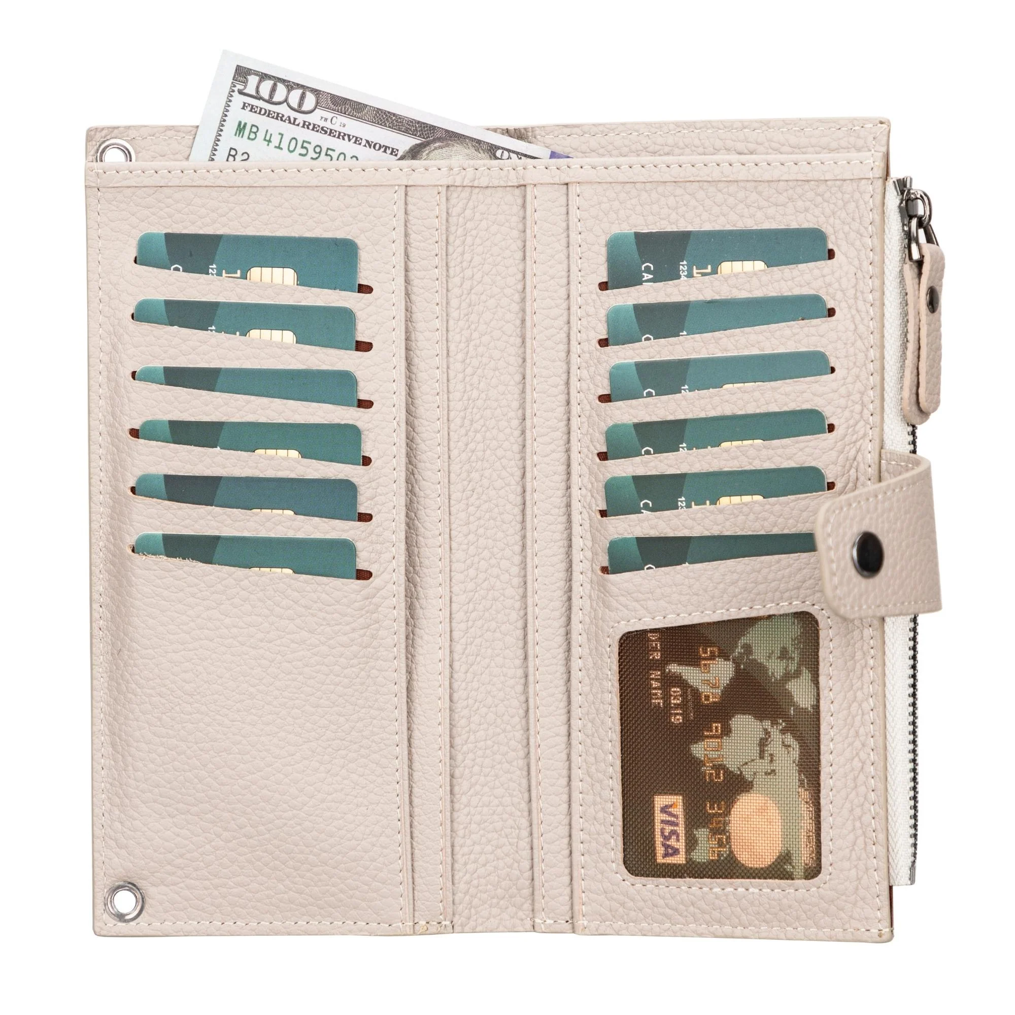 Kaycee Leather Women's Cell Phone Wallet with Strap - Image 18