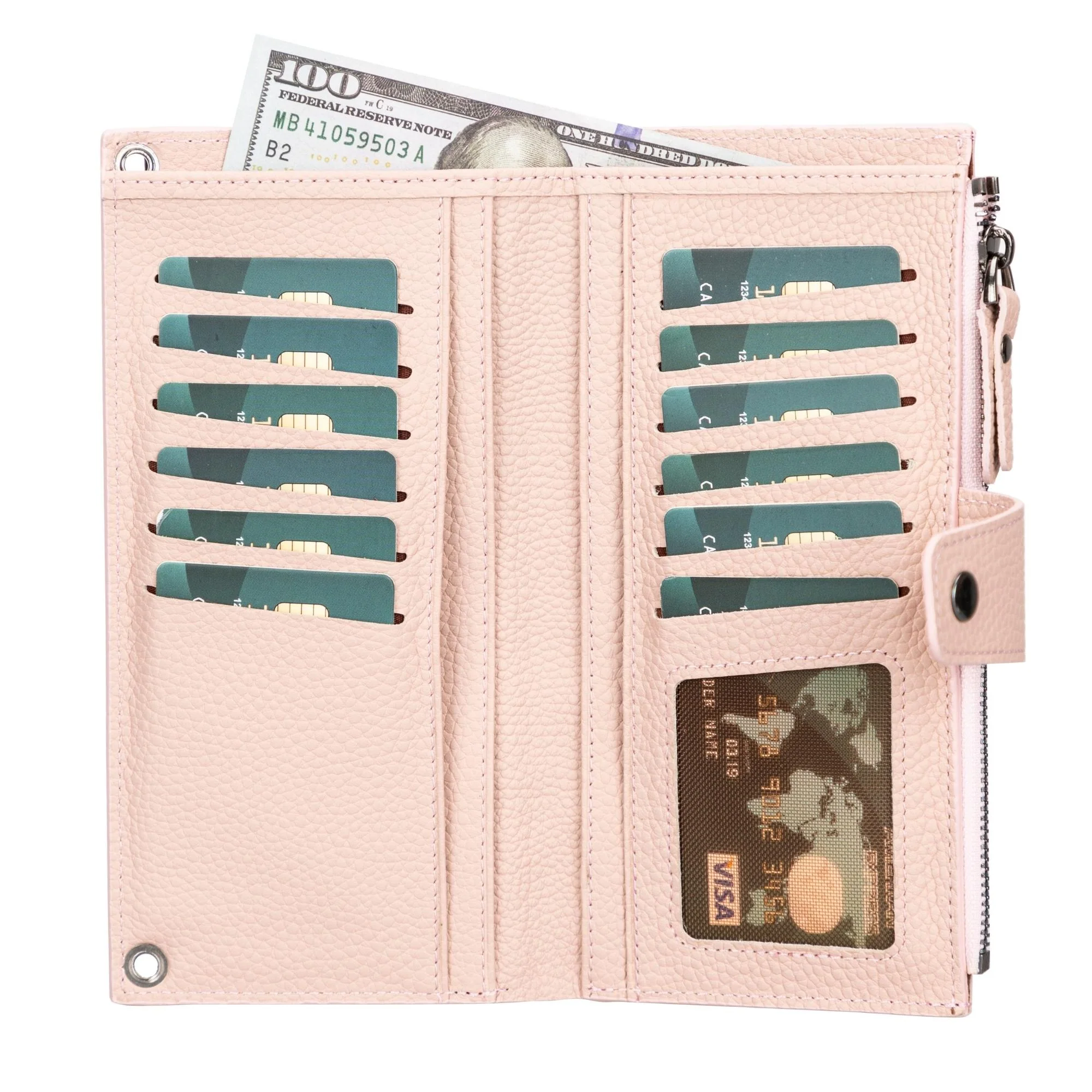 Kaycee Leather Women's Cell Phone Wallet with Strap - Image 26