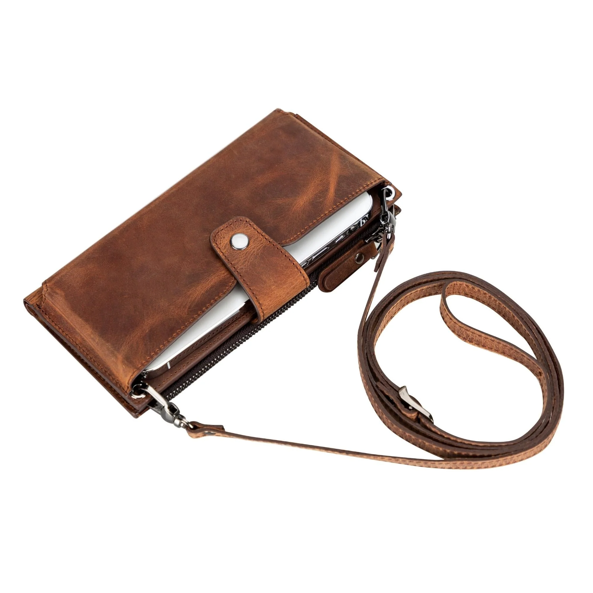 Kaycee Leather Women's Cell Phone Wallet with Strap - Image 36