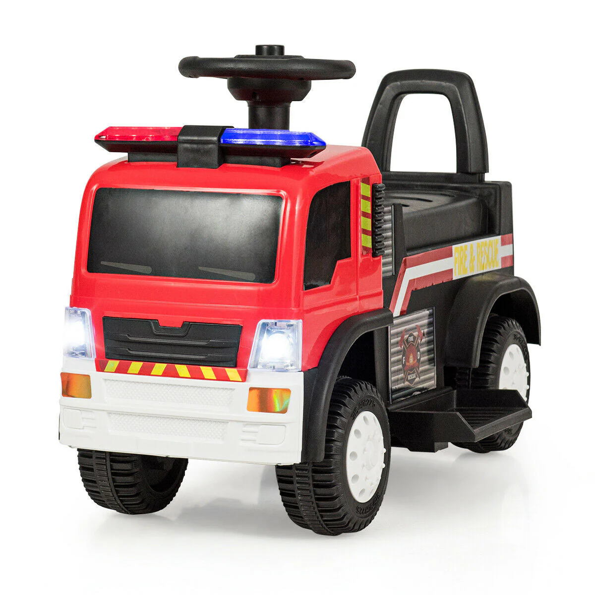 Kids 6V Battery Powered Electric Ride On Fire Truck - Image 2