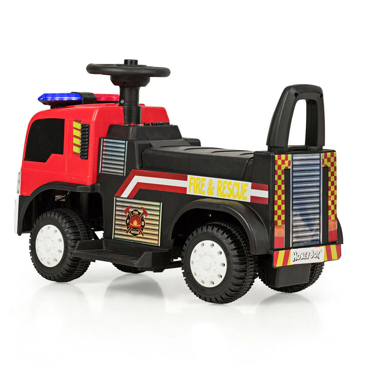 Kids 6V Battery Powered Electric Ride On Fire Truck - Image 5