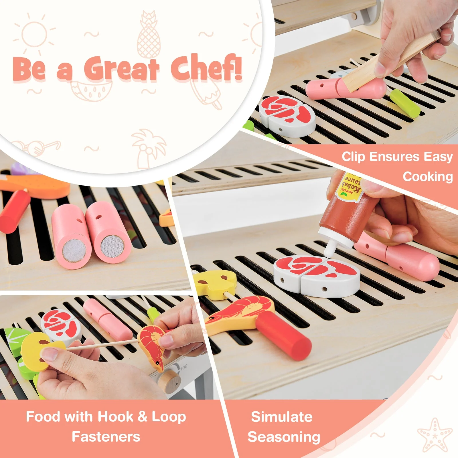 Kids Barbecue Grill Playset for Girls and Boys Aged 3+ - Image 6