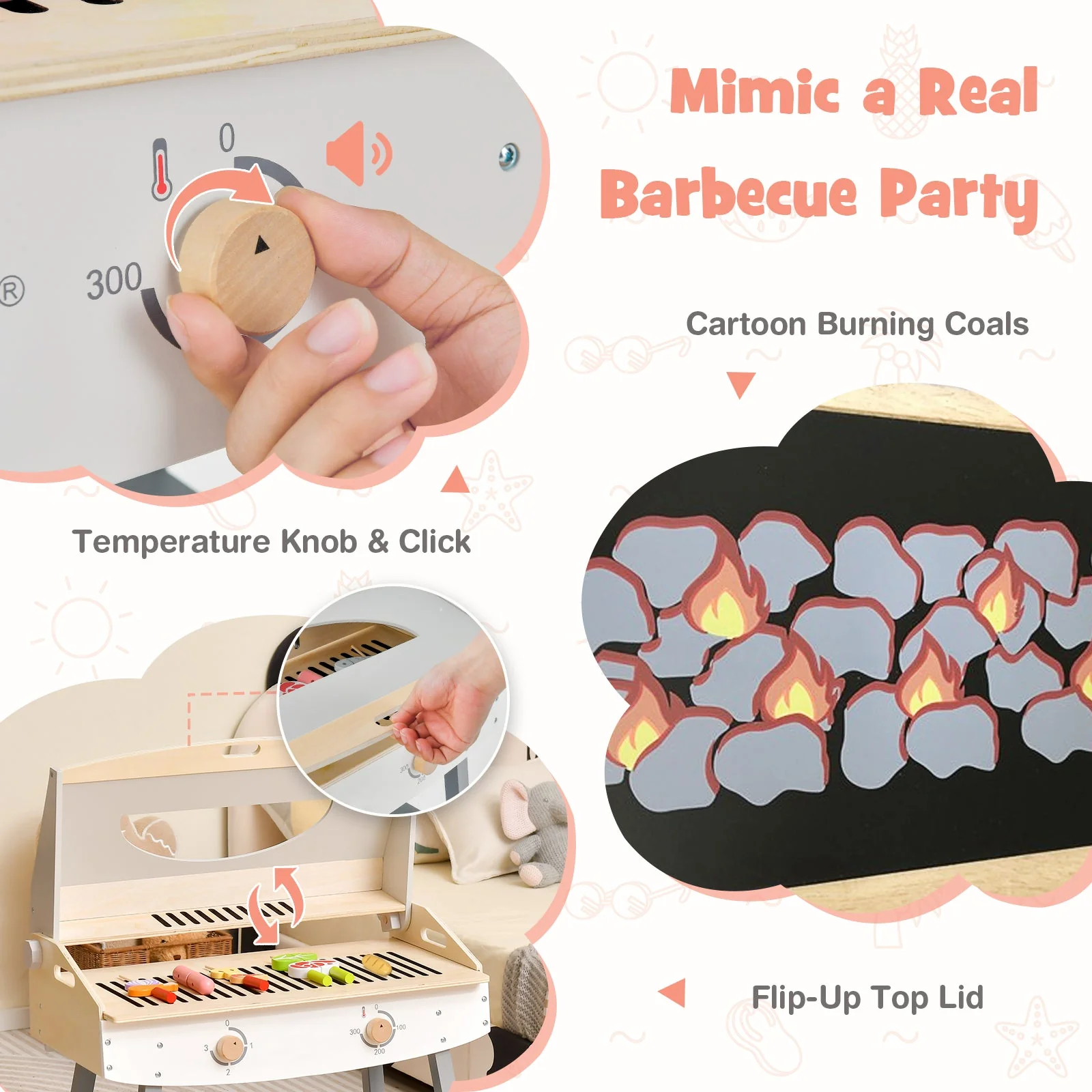 Kids Barbecue Grill Playset for Girls and Boys Aged 3+ - Image 7