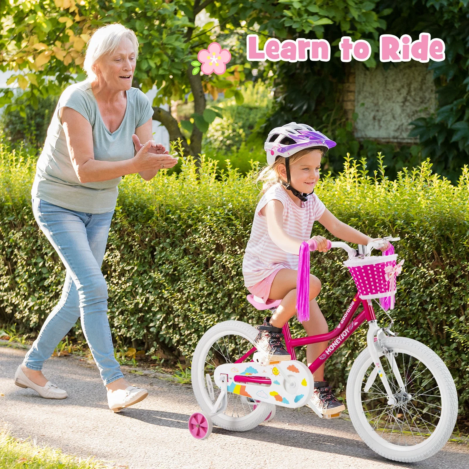 Kids Bicycle 18 Inch Toddler and Kids Bike with Training Wheels for 6-8 Year Old Kids-Pink - Image 2