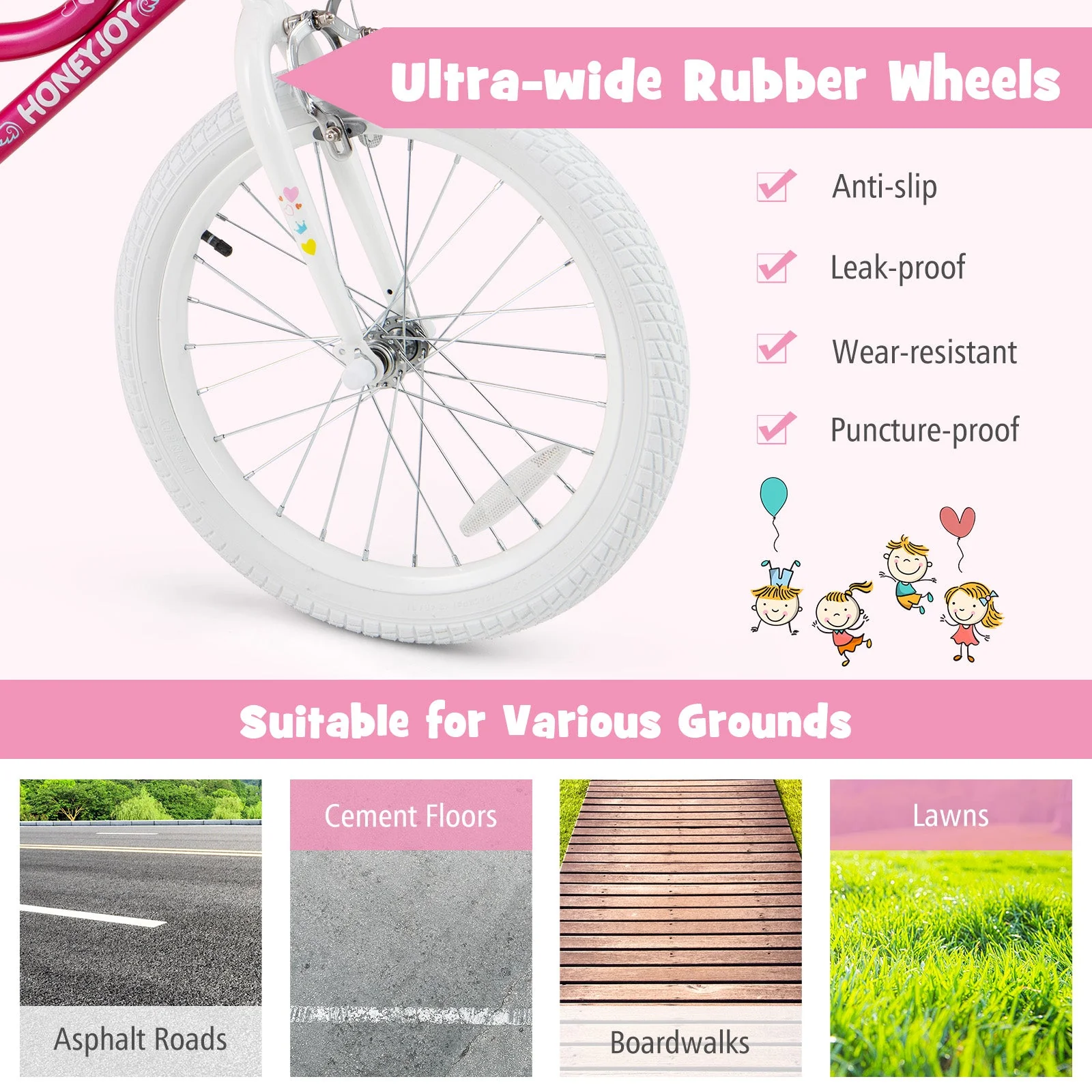 Kids Bicycle 18 Inch Toddler and Kids Bike with Training Wheels for 6-8 Year Old Kids-Pink - Image 6