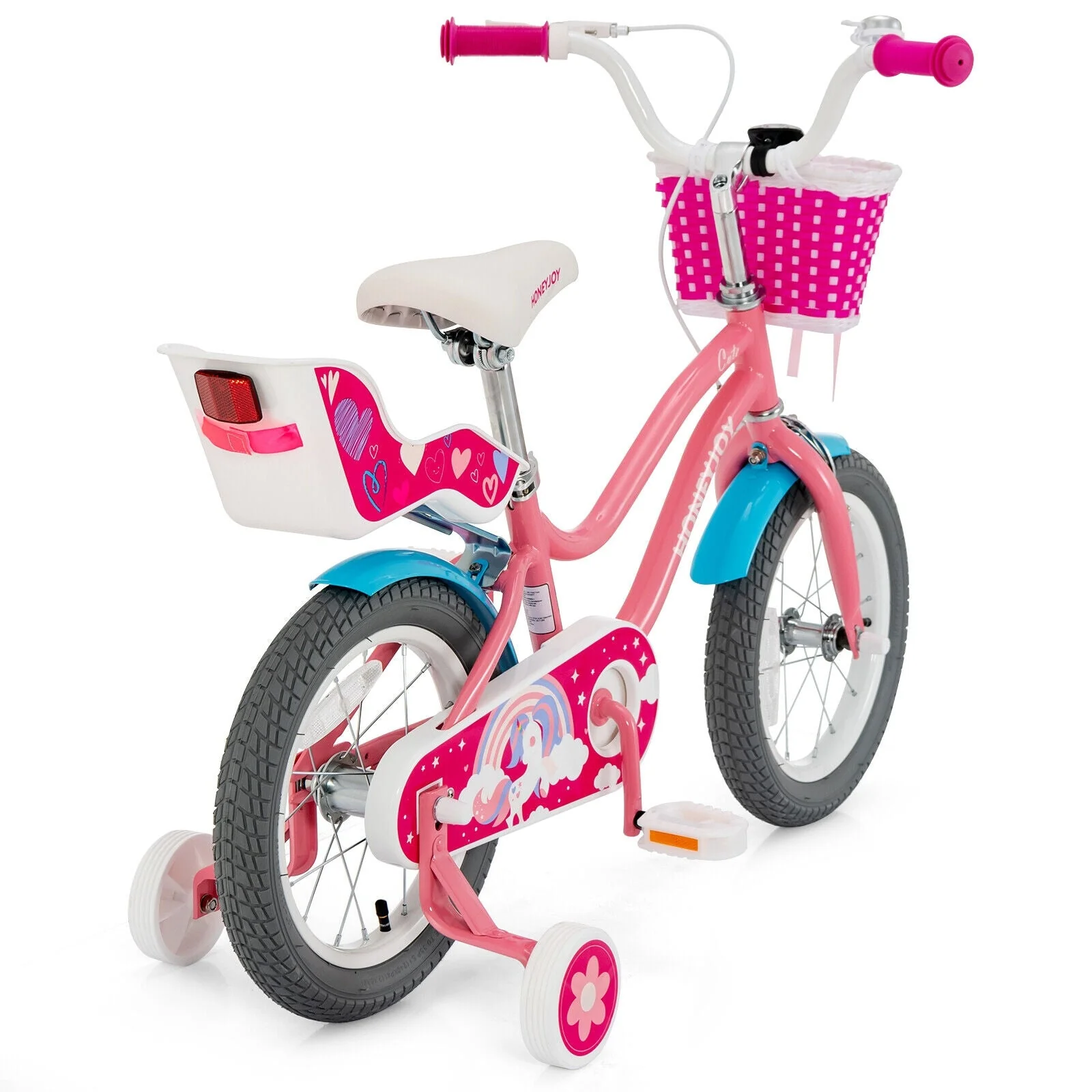 Kids Bicycle with Training Wheels and Basket for Boys and Girls Age 3-9 Years-14 inches - Image 4