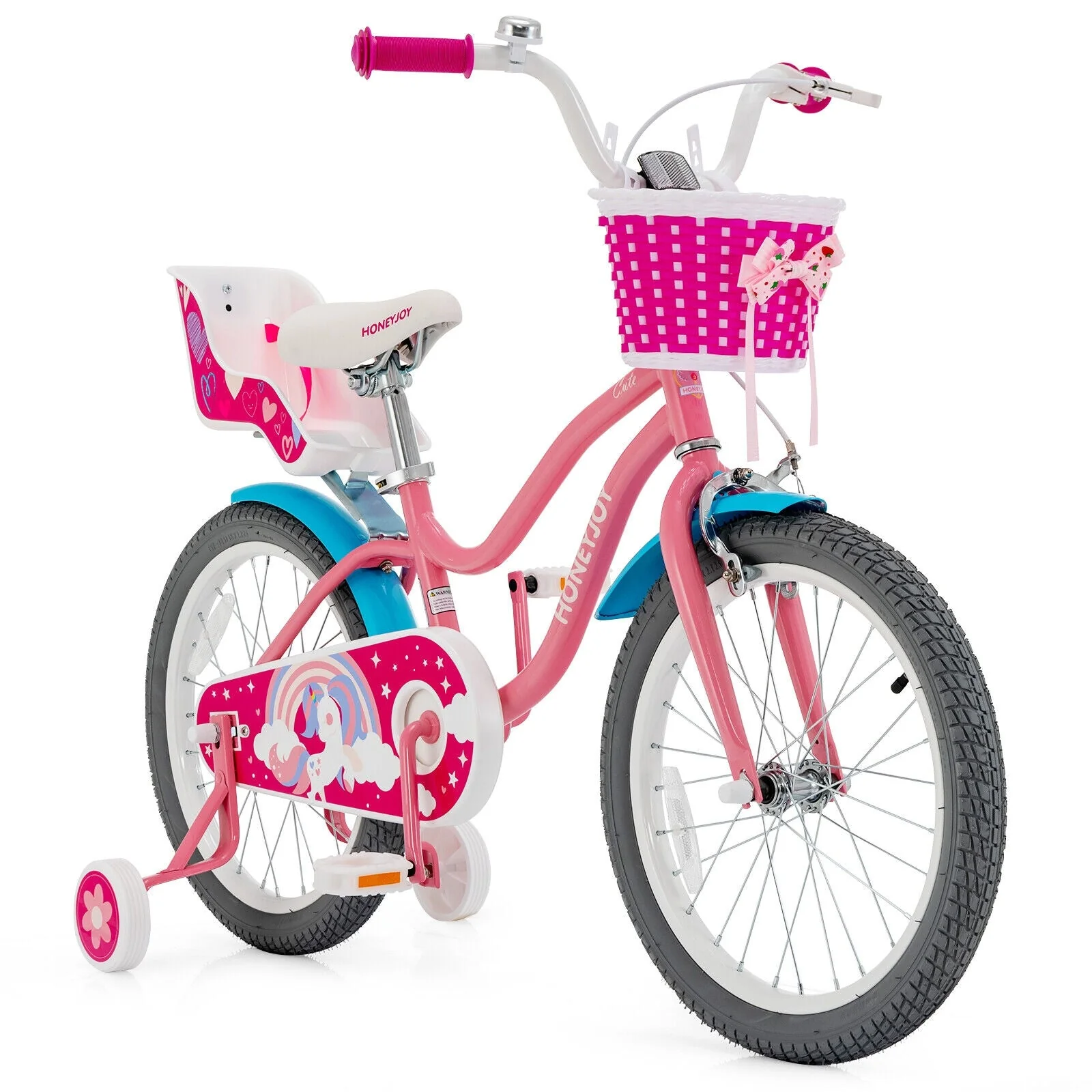 Kids Bicycle with Training Wheels and Basket for Boys and Girls Age 3-9 Years-18 inches - Image 3