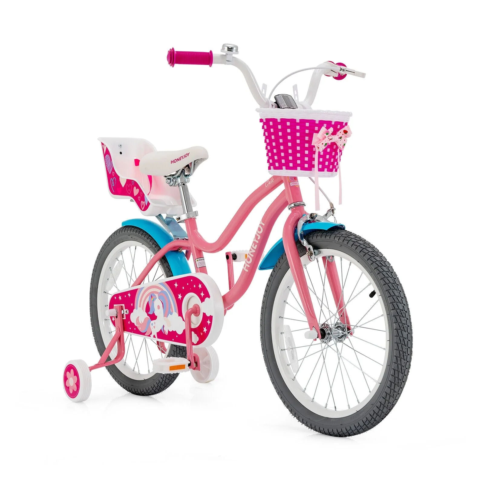 Kids Bicycle with Training Wheels and Basket for Boys and Girls Age 3-9 Years-18 inches - Image 4